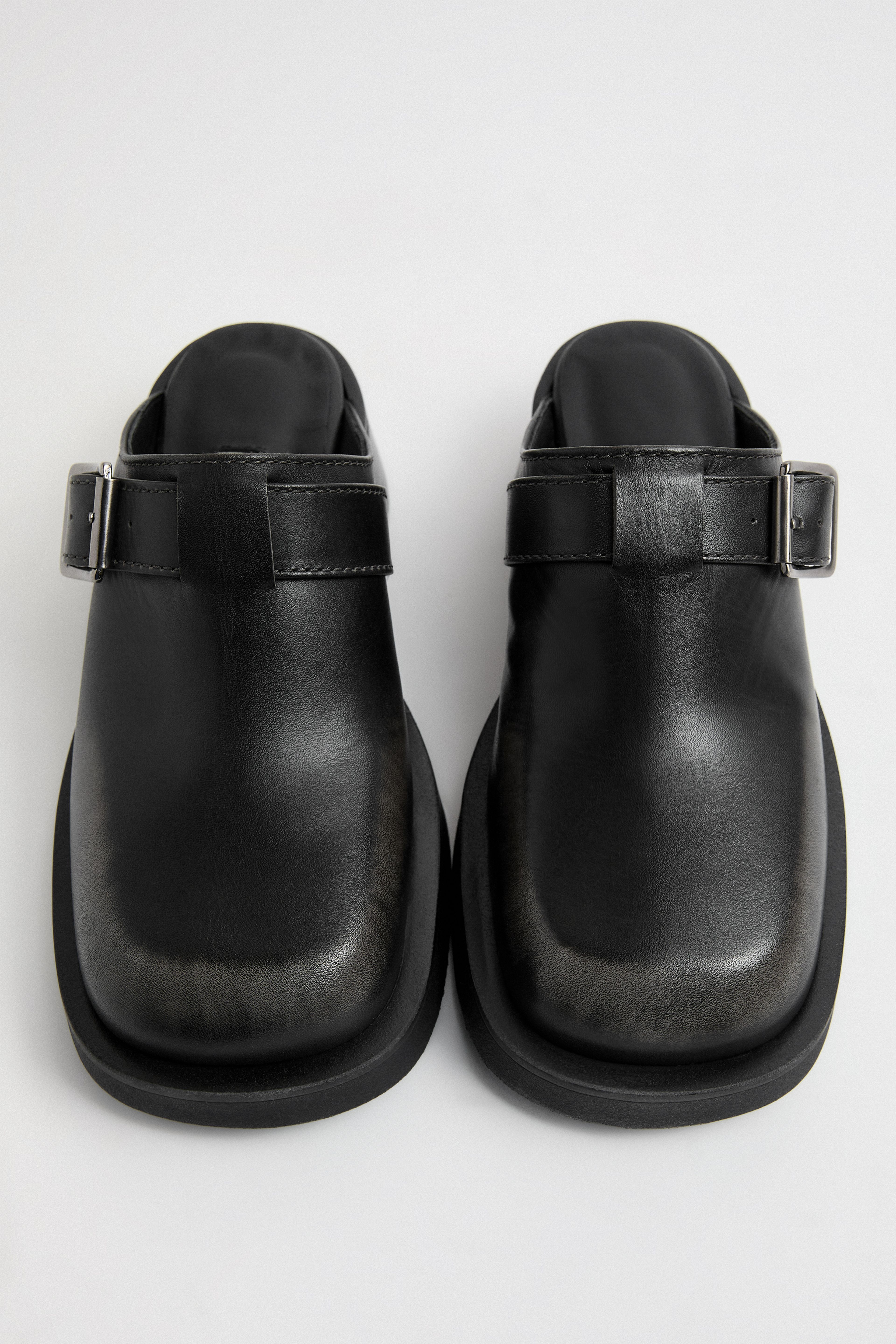 Aroa Brushed Grey Buckled Mules | Miista | Designed & Handmade in Europe