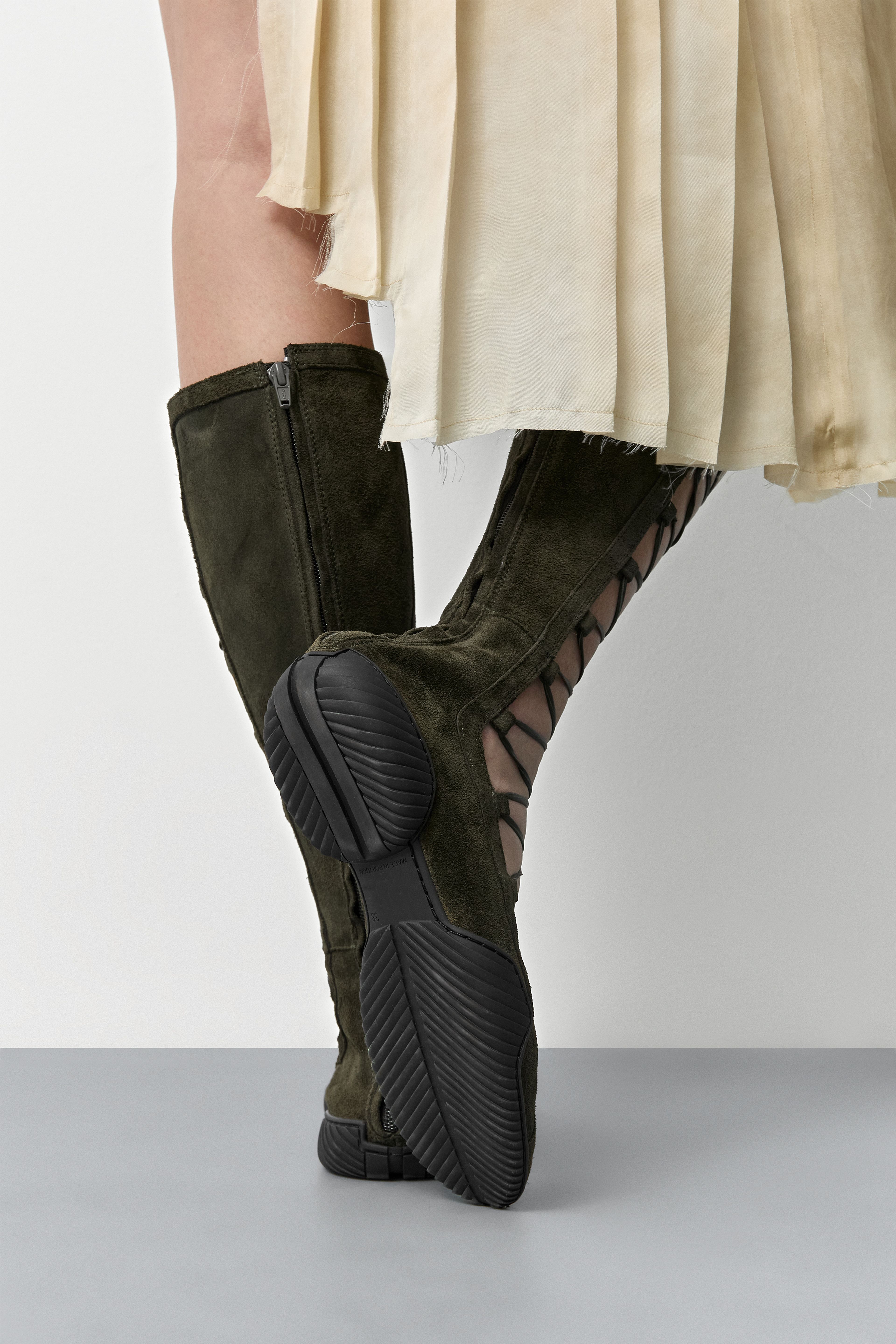 Mathilda Khaki Gladiator Ballerinas | Miista | Designed & Handmade in Europe