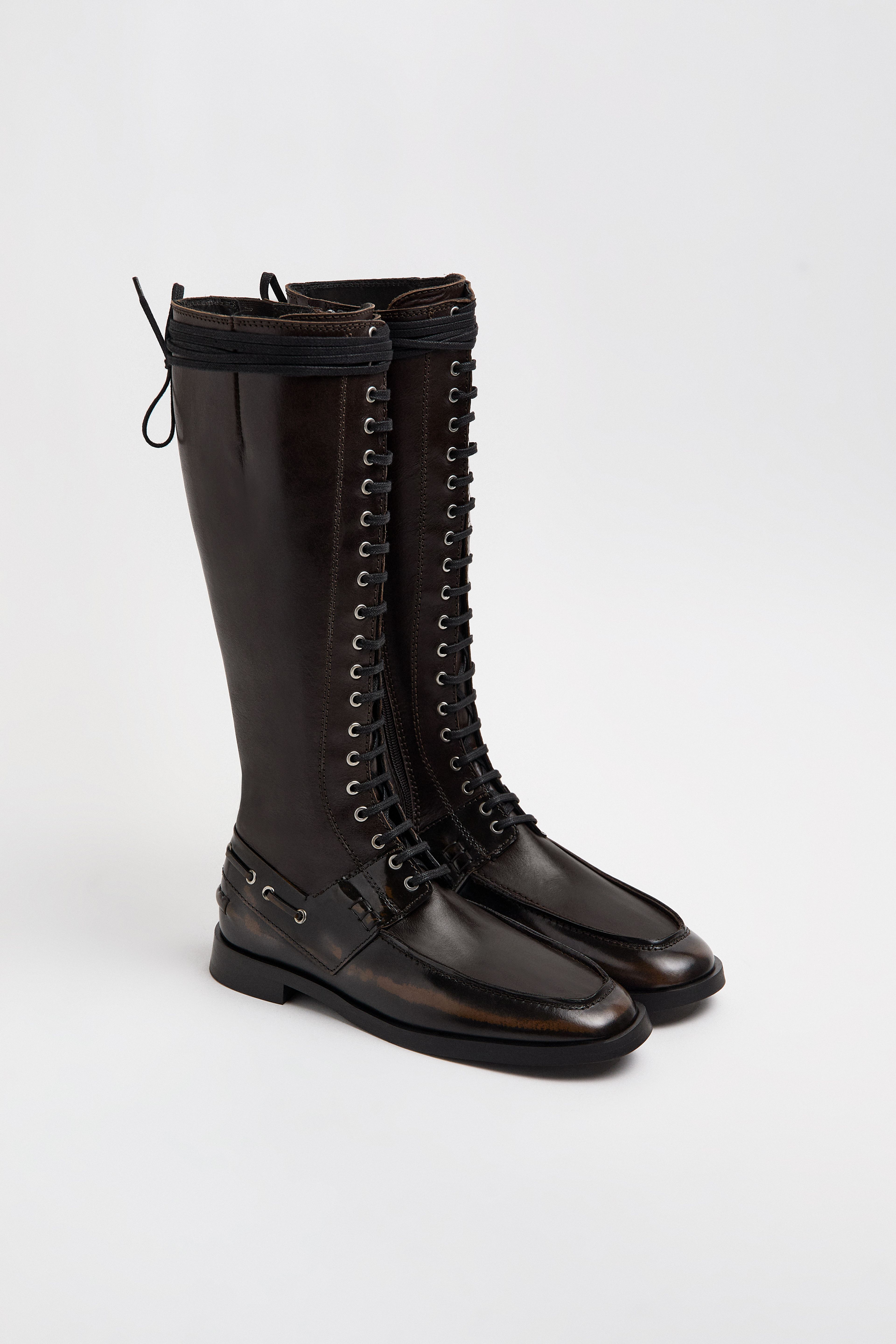 Liesbeth Boots - Brown Brush Off Leather | Miista | Designed & Handmade in Europe