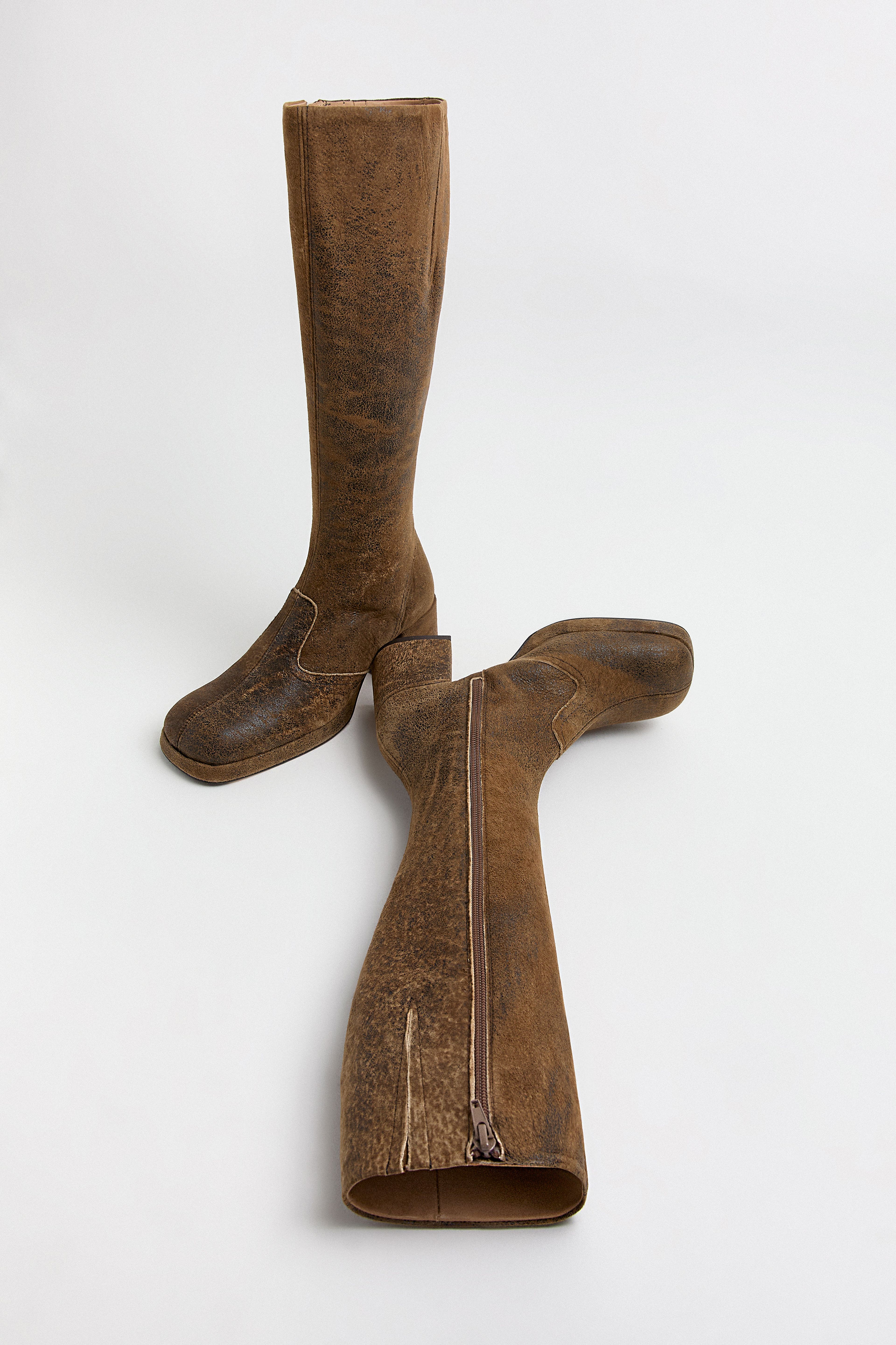 Donna Broken Brown Tall Boots | Miista | Designed & Handmade in Europe