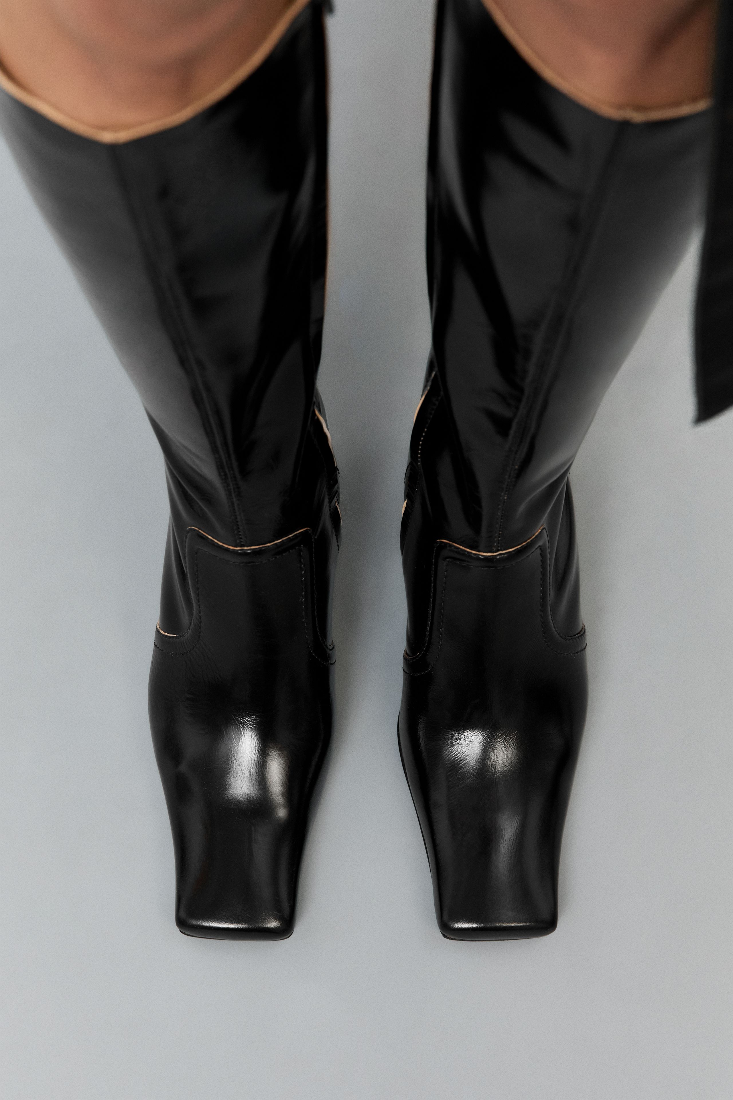 Vikki Boots - Black Shiny Leather | Miista