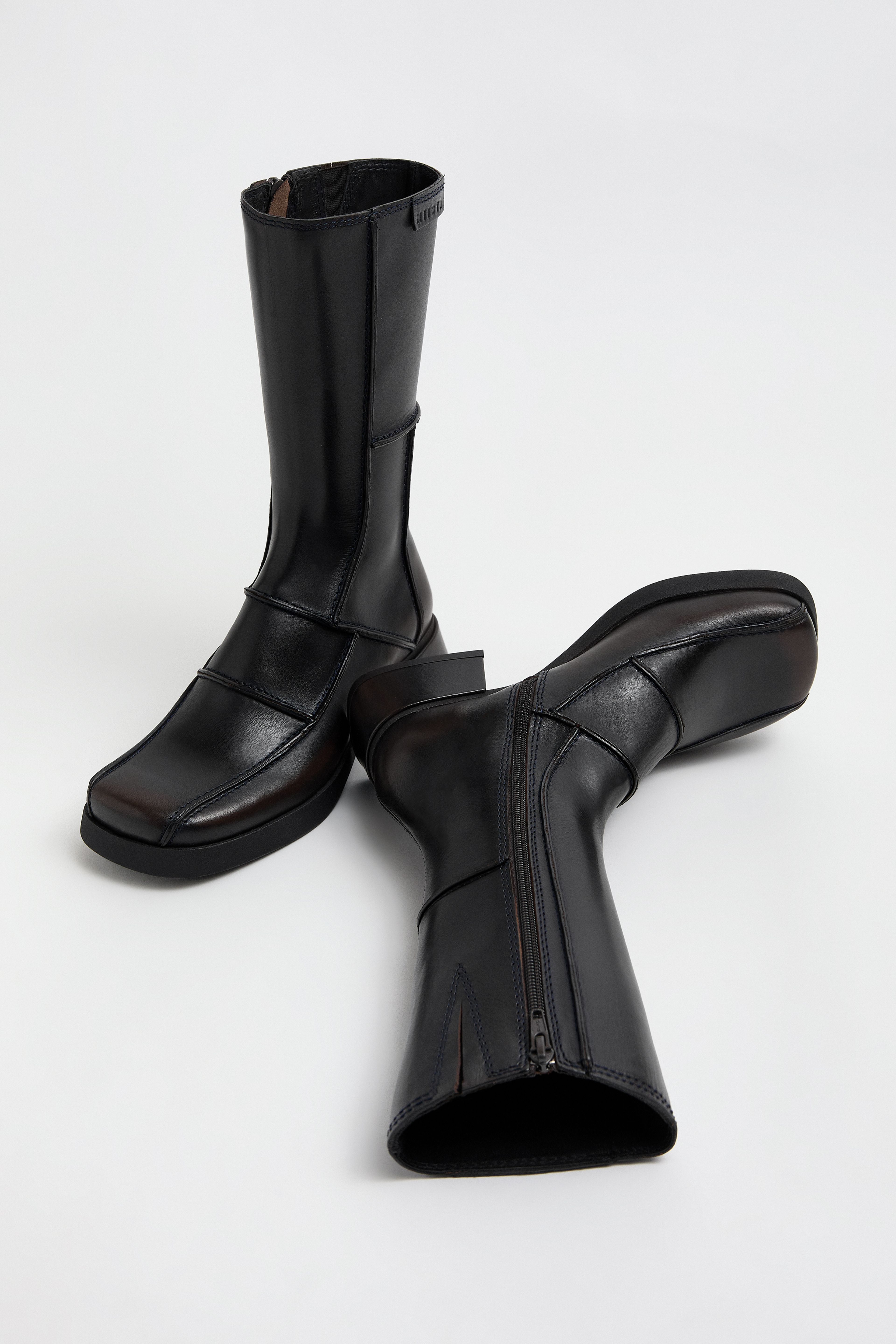 Neaera Boots - Brown Navy Stitching | Miista | Designed & Handmade in Europe