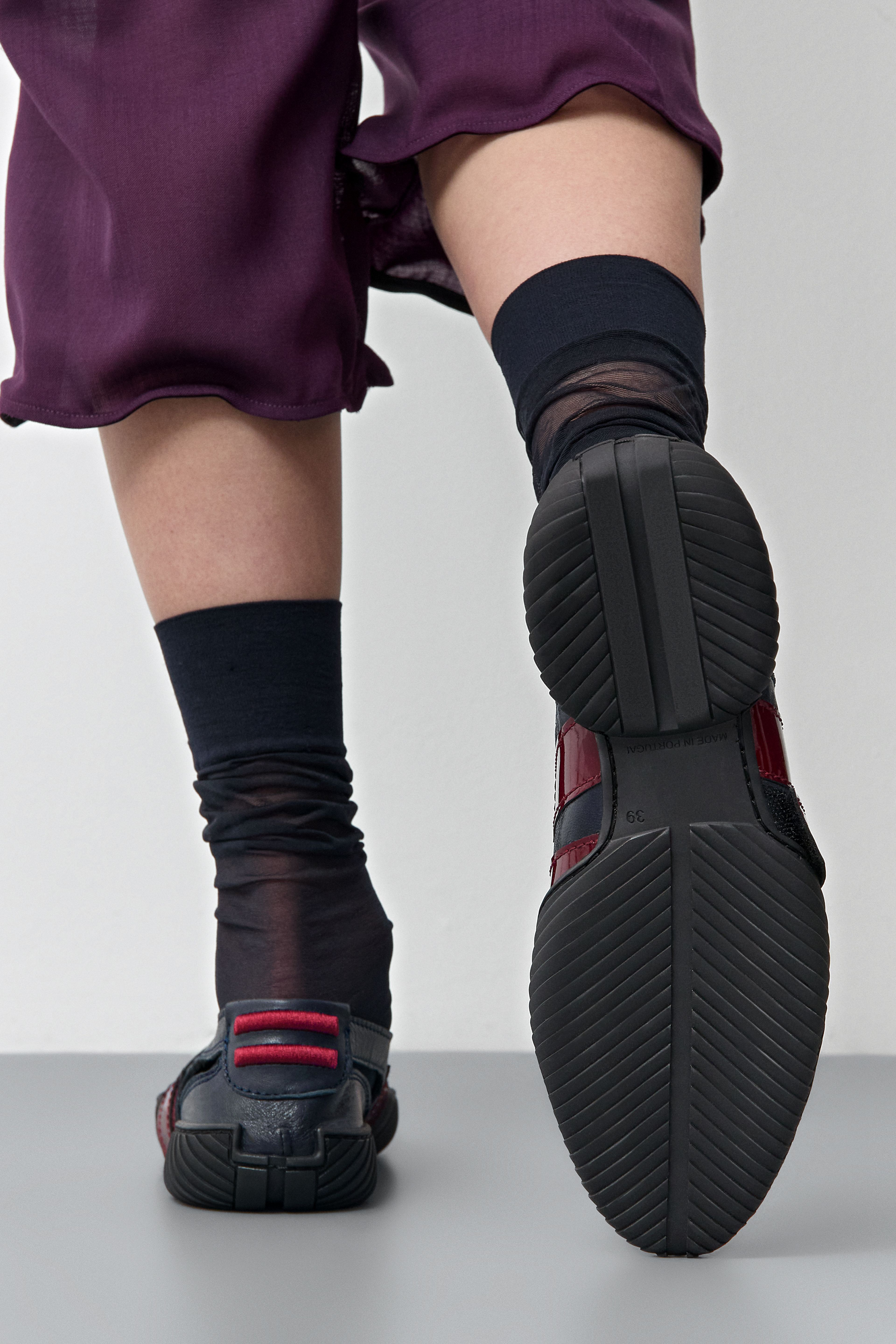 Loda Burgundy Navy Ballerinas | Miista | Designed & Handmade in Europe