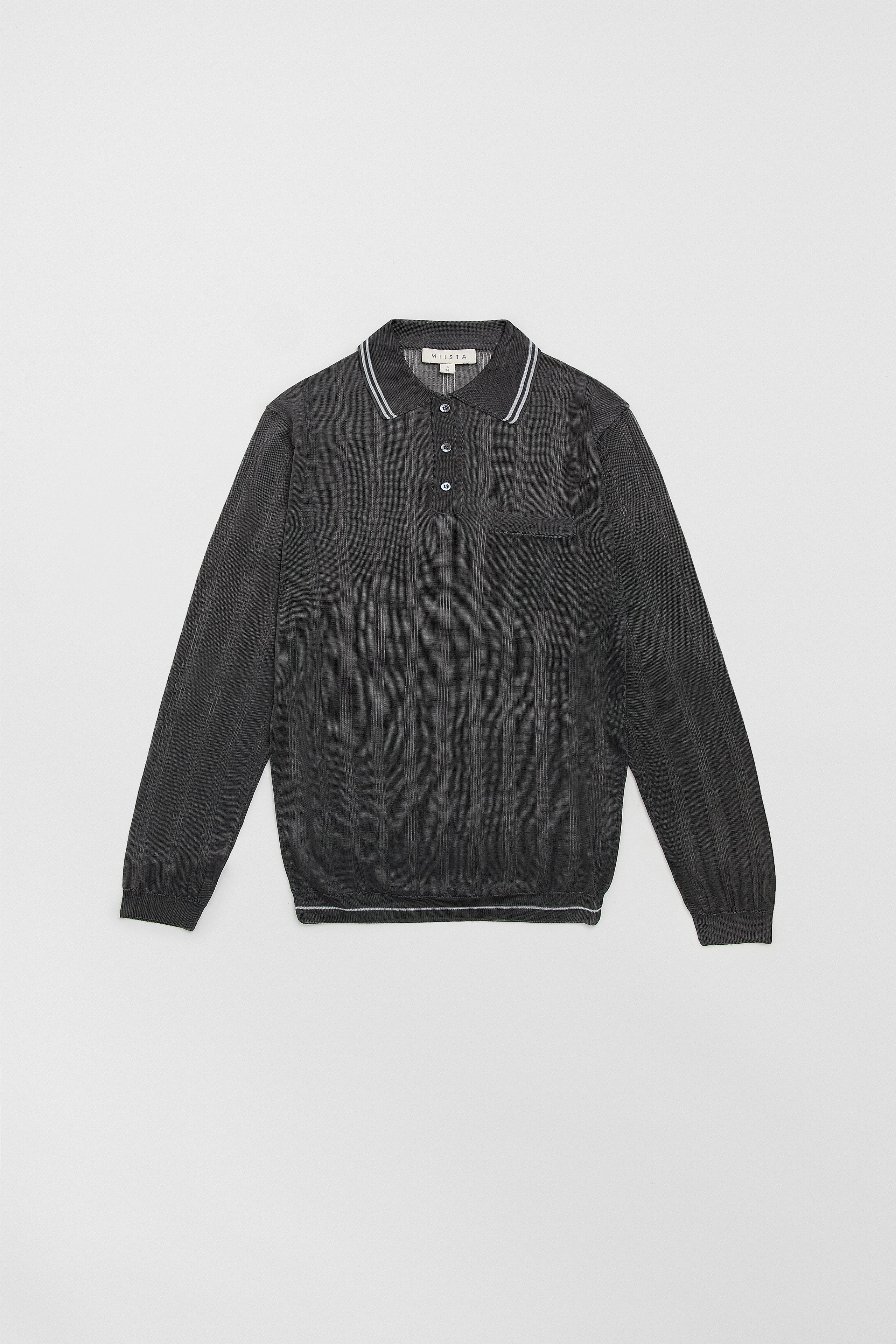 Rufa Cement Grey Polo Knitted Jumper | Miista | Designed & Handmade in Europe