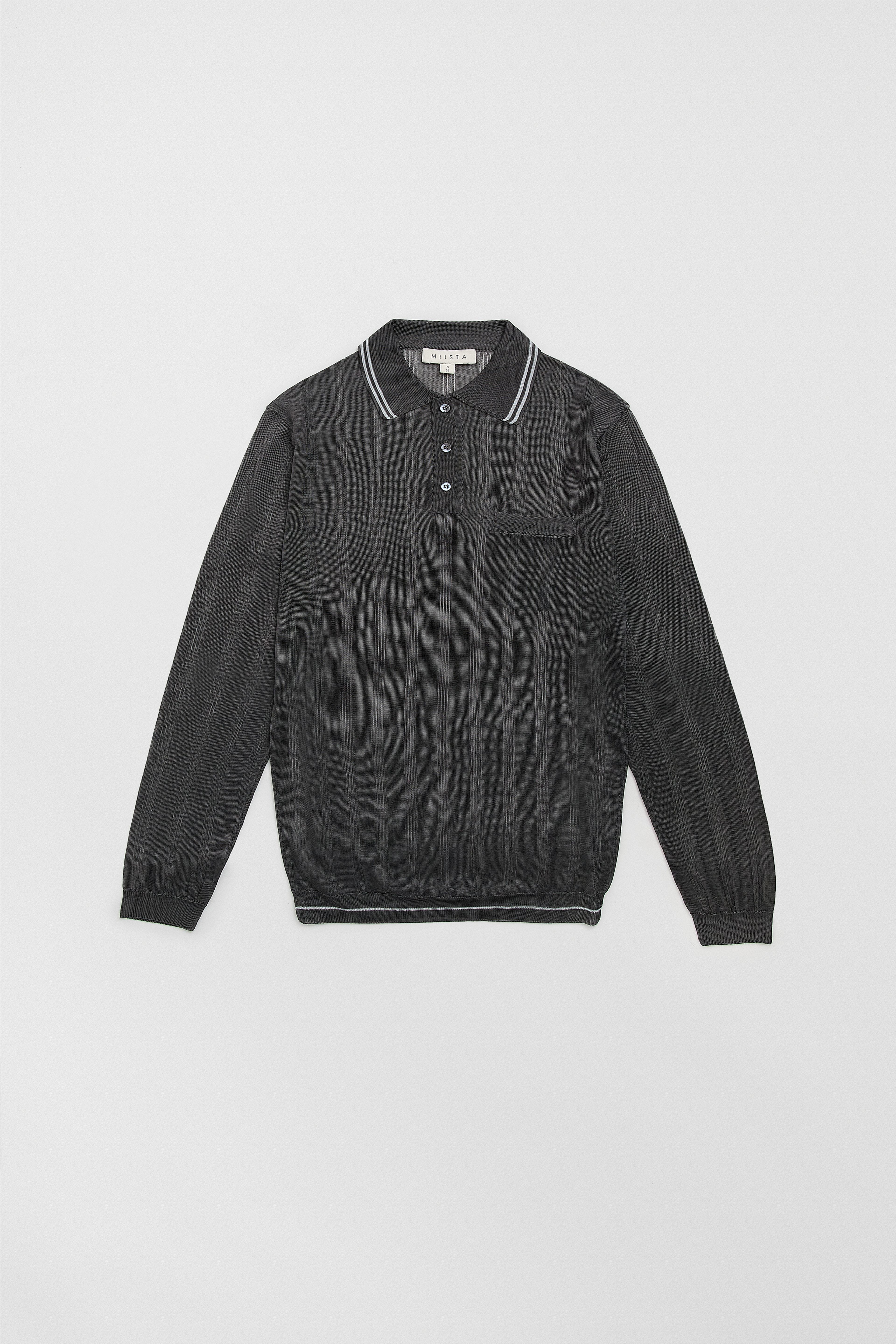 Rufa Cement Grey Polo Knitted Jumper | Miista | Designed & Handmade in Europe