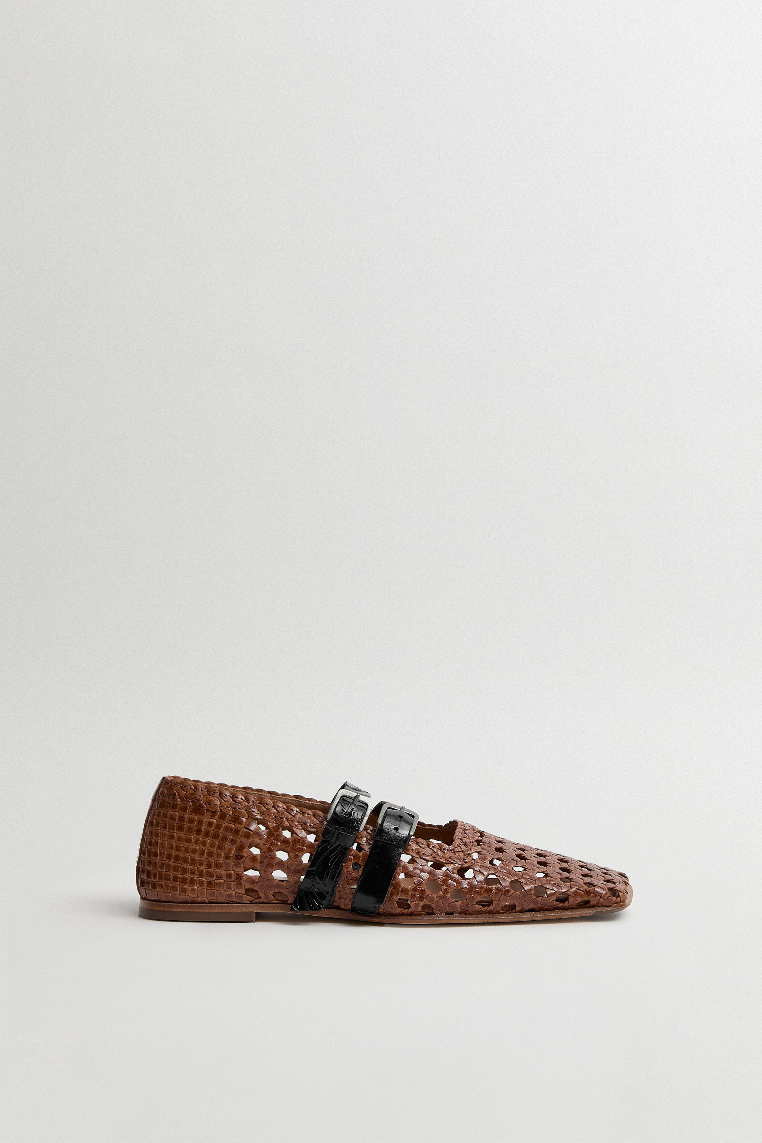 Kiran Brown Woven Leather Strappy Ballerinas | Miista | Designed & Handmade in Europe