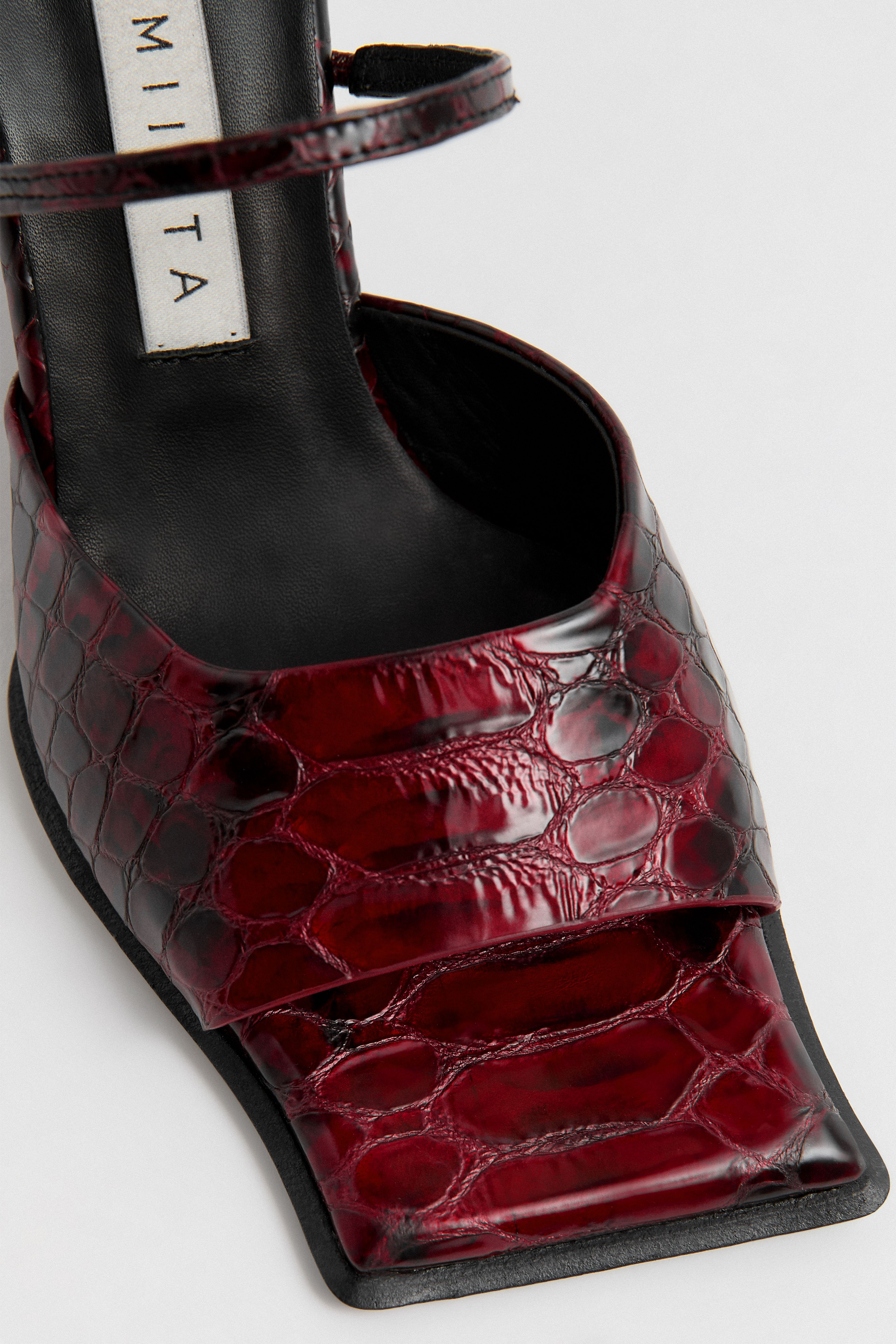 Egle Red Snake Sandals | Miista | Designed & Handmade in Europe