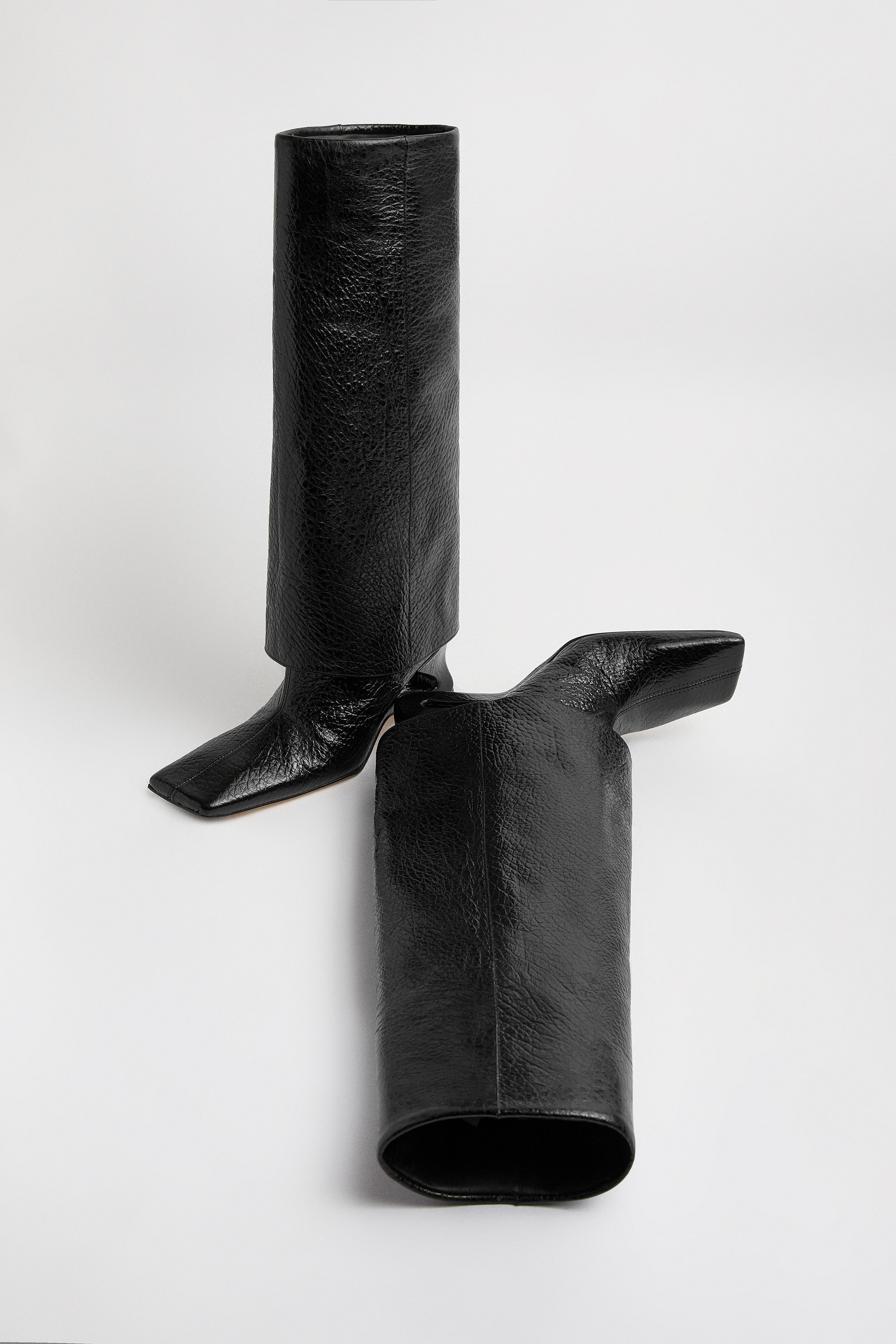 Denise Black Folded Tall Boots | Miista | Designed & Handmade in Europe