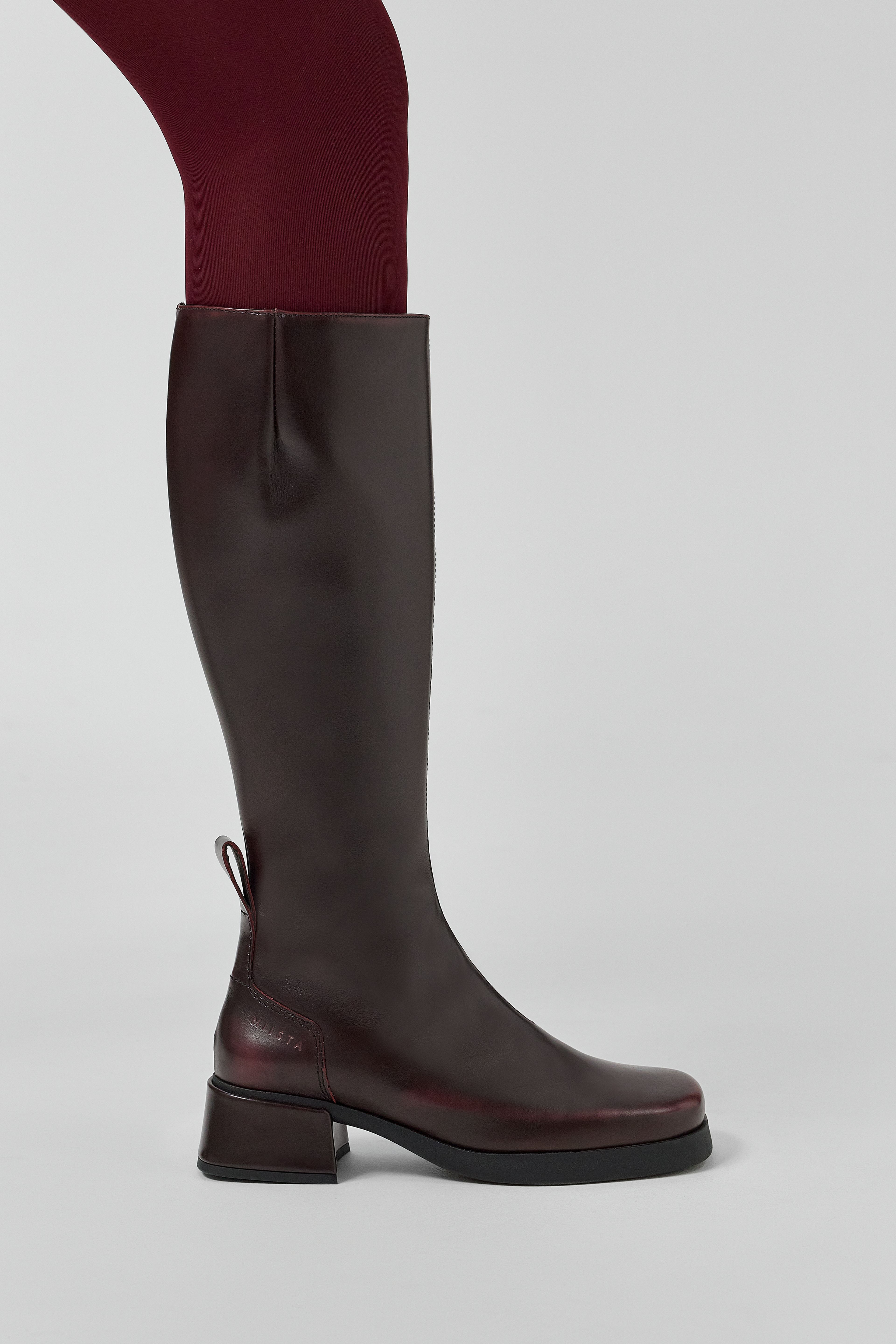 Brunildha Boots - Burgundy Shiny Leather | Miista | Designed & Handmade in Europe