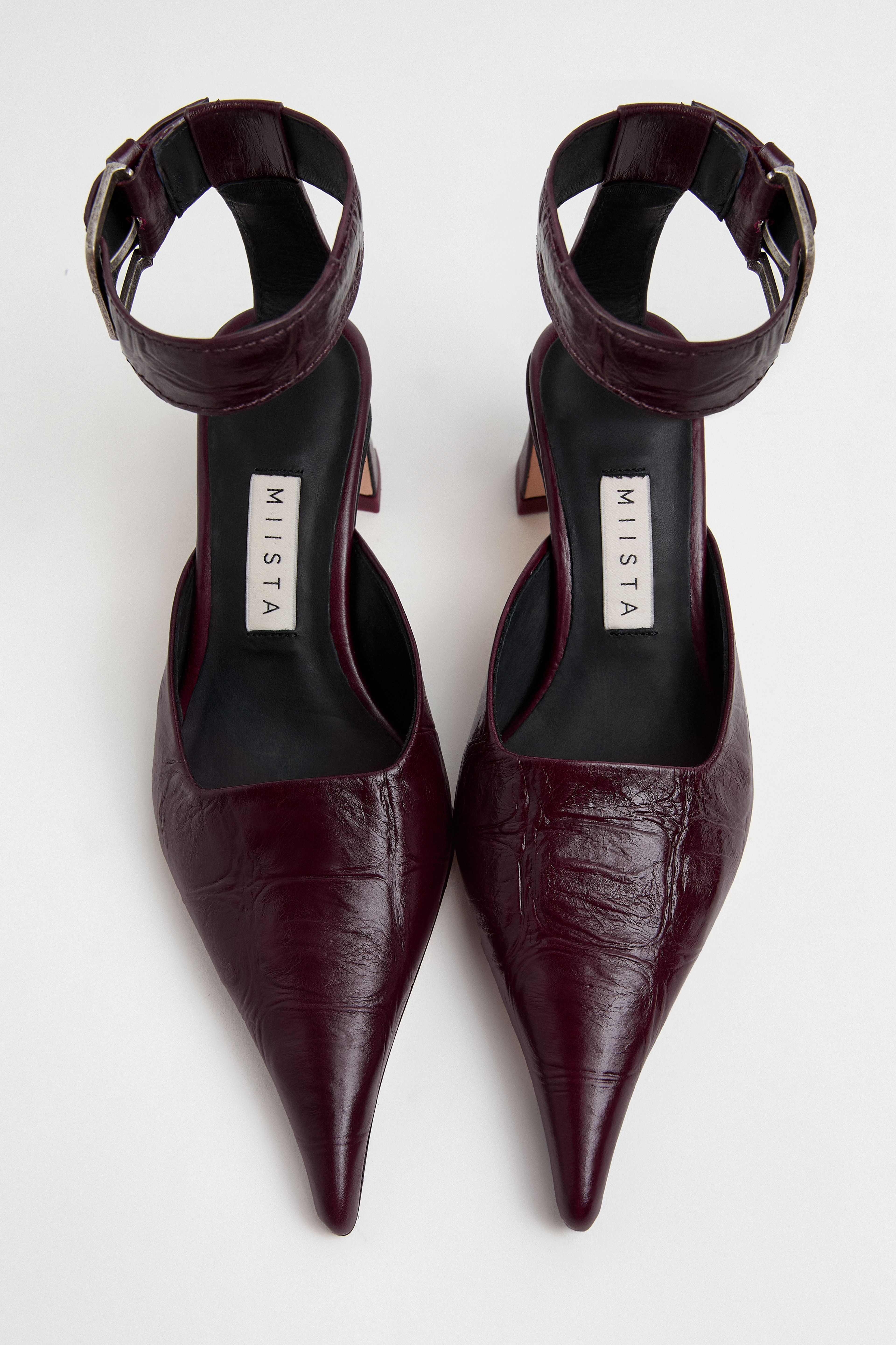 Qori Courts - Plum Croc Embossed Leather | Miista | Designed & Handmade in Europe