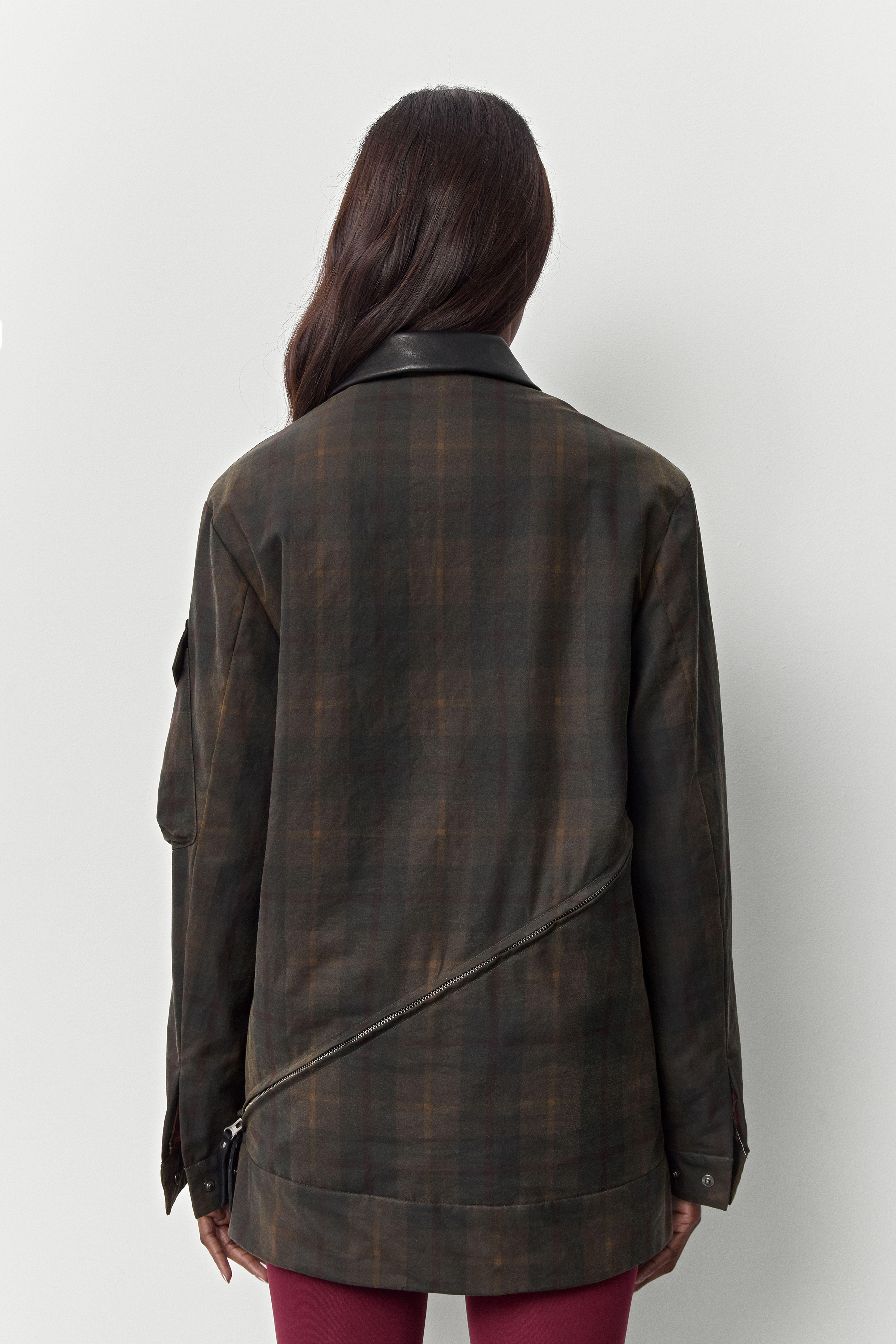 Marla Brown Checked Detachable Jacket | Miista | Designed & Handmade in Europe