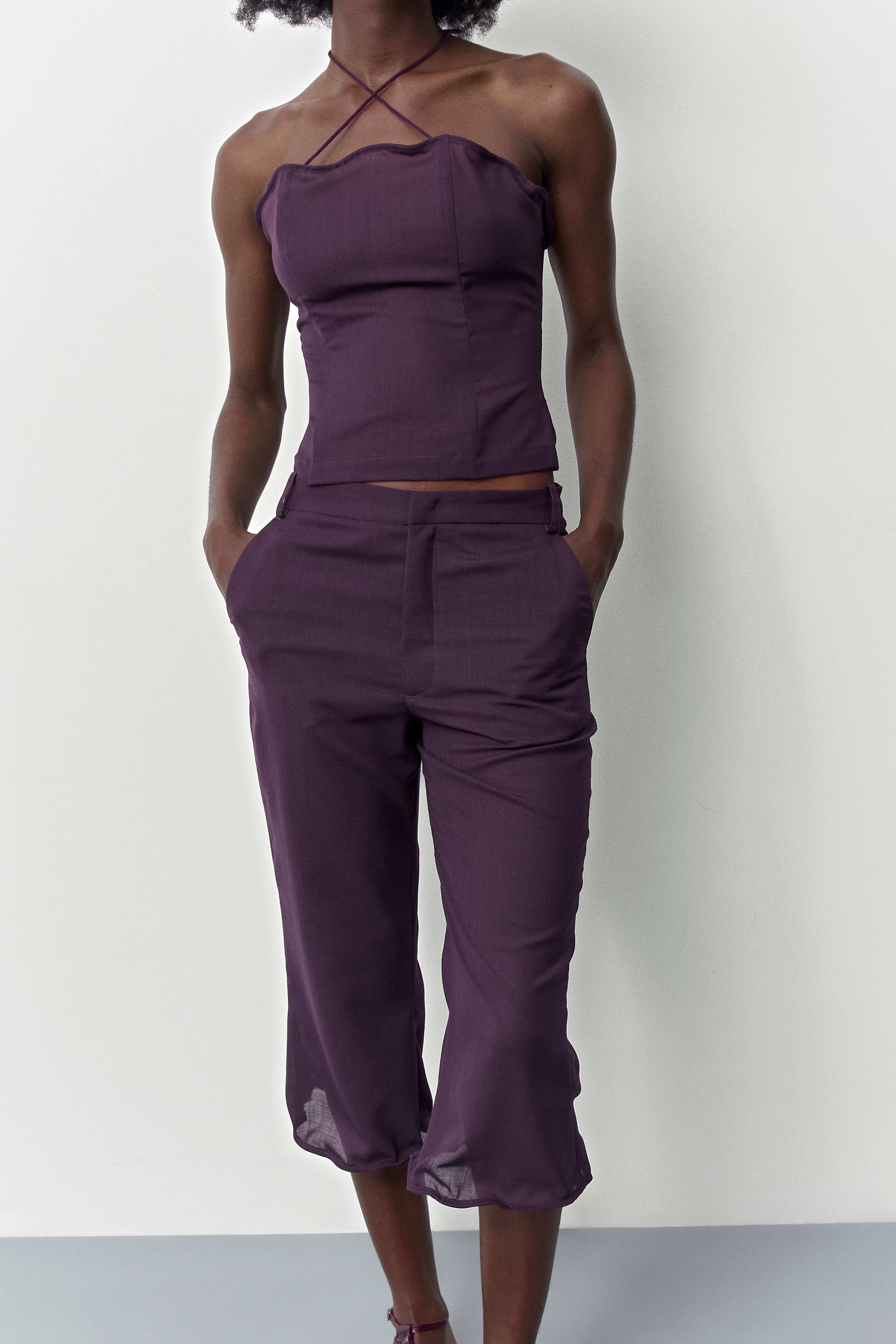 Exene Fig Capri Trousers | Miista | Designed & Handmade in Europe