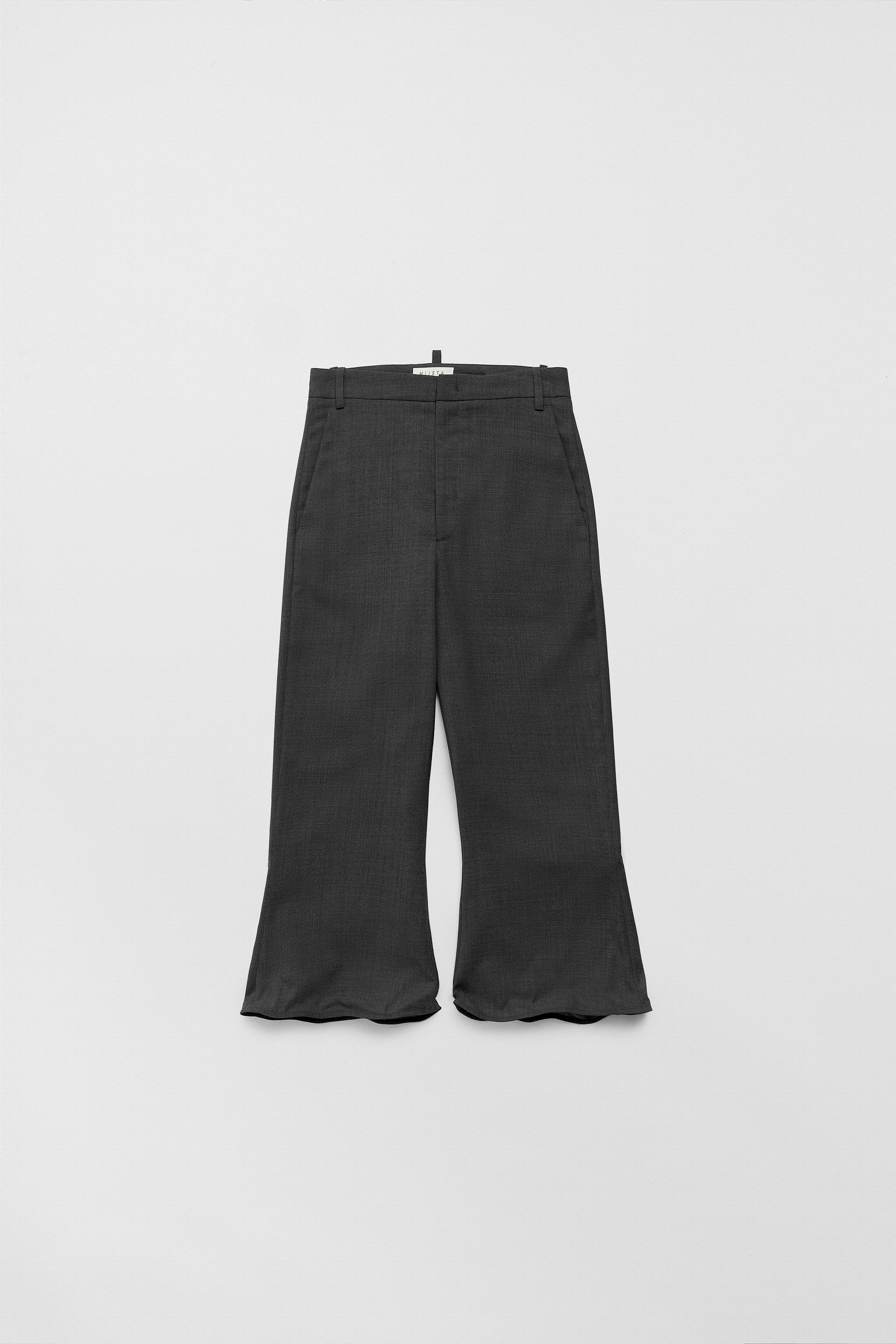 Exene Cement Grey Capri Trousers | Miista | Designed & Handmade in Europe