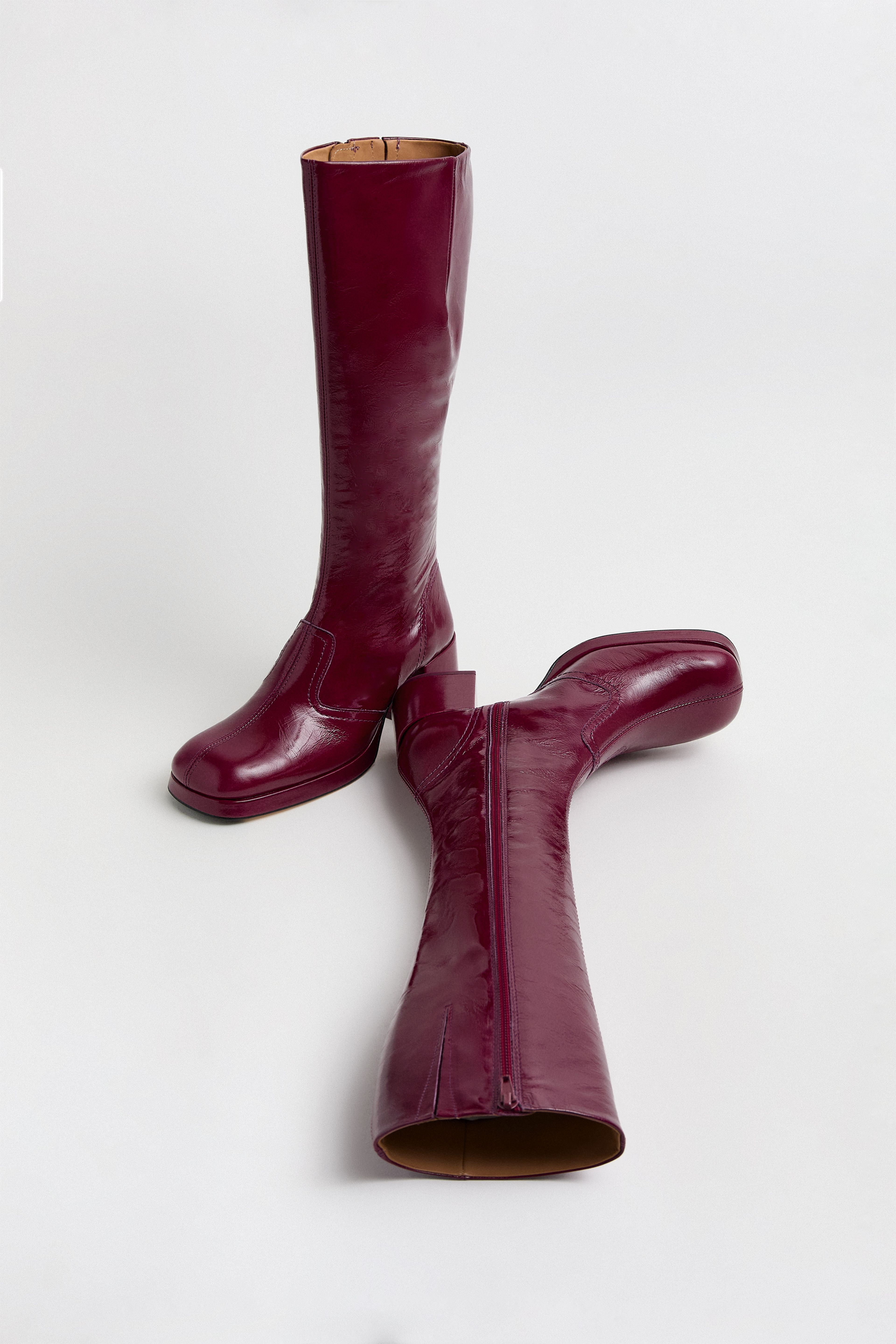 Donna Boots Prugna Crinkle Leather | Miista | Designed & Handmade in Europe