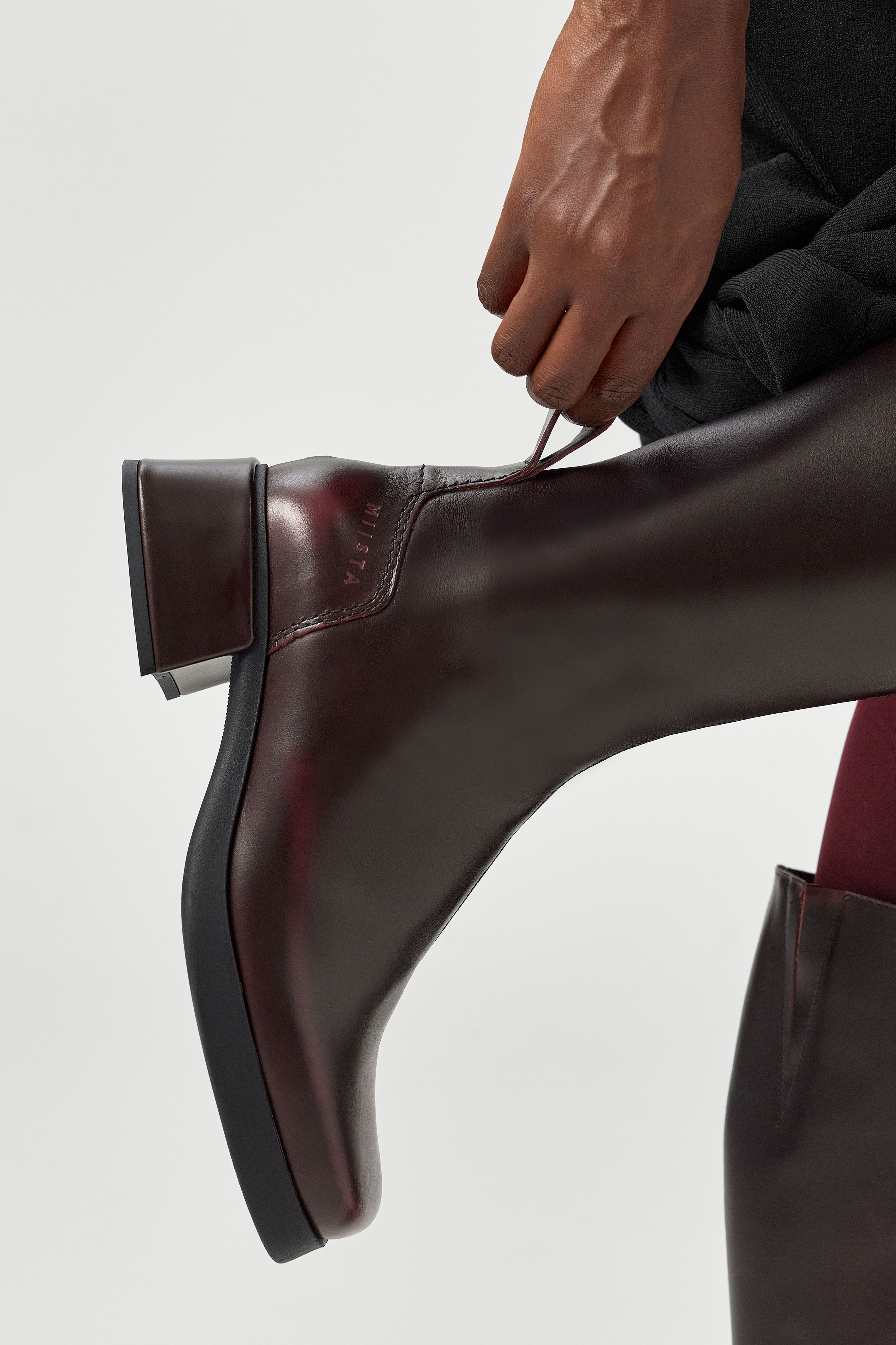 Brunildha Boots - Burgundy Shiny Leather | Miista | Designed & Handmade in Europe