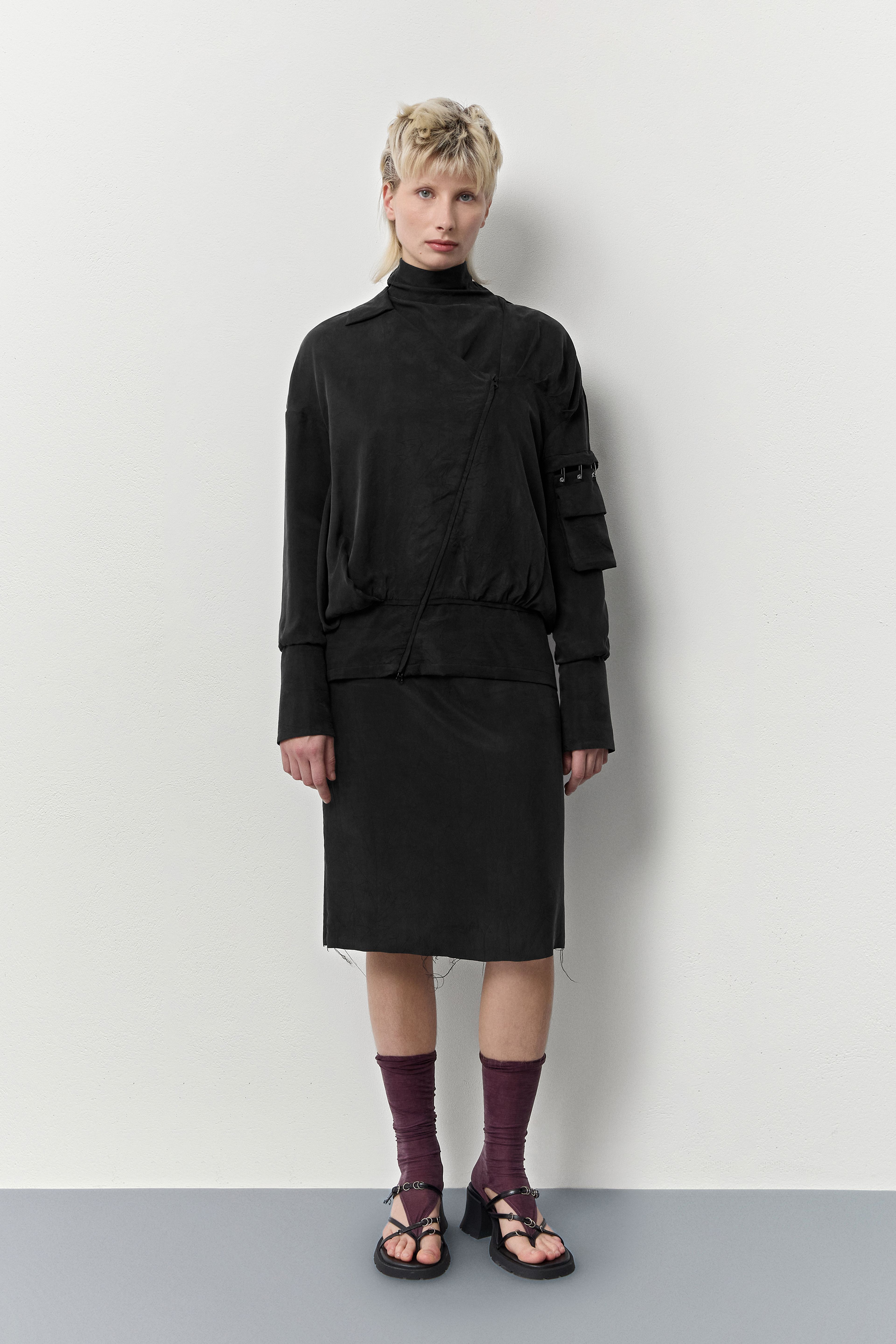 Noxi Black Asymmetric Jacket | Miista | Designed & Handmade in Europe