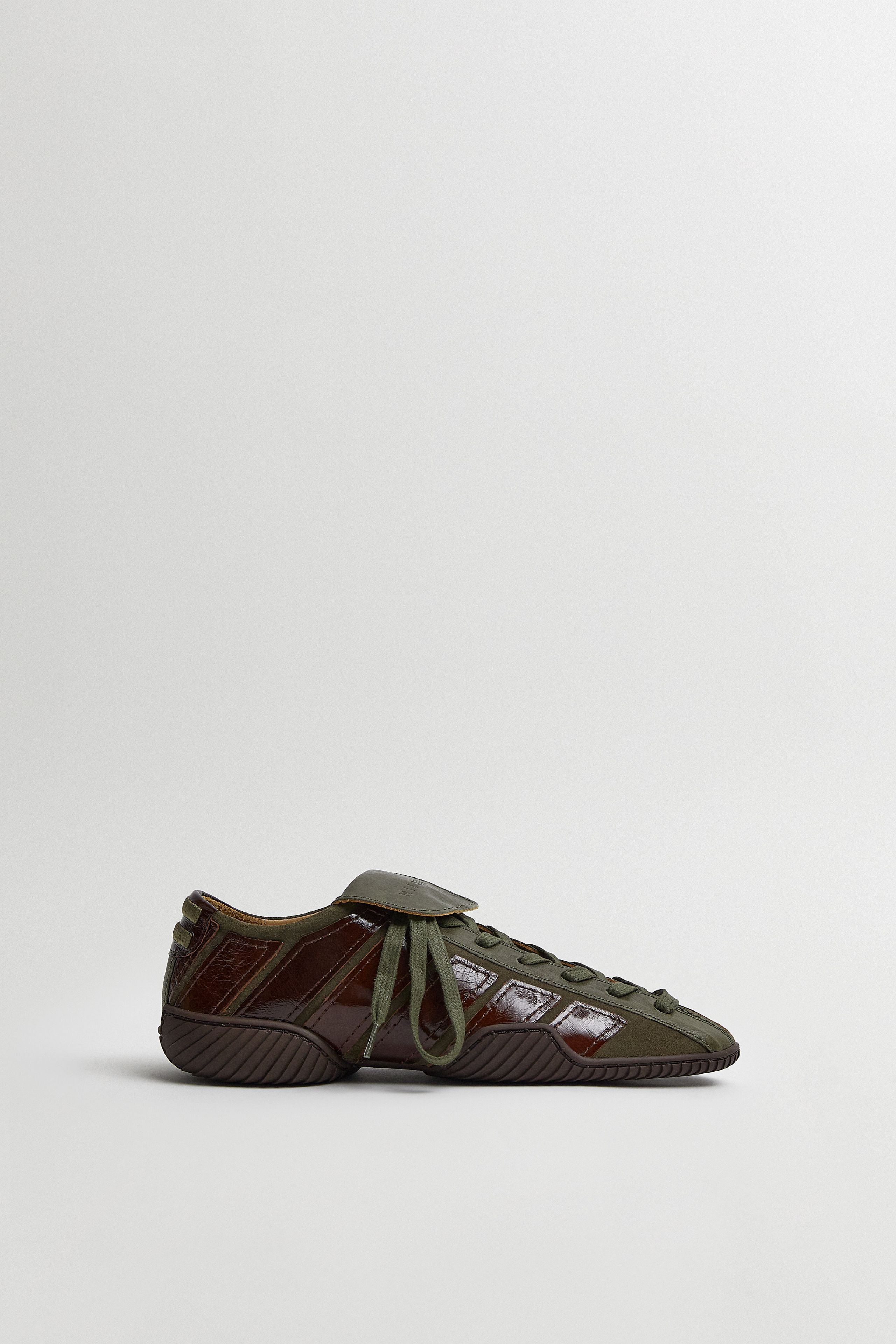 Nikoletta Sneakers - Khaki Brown Leather | Miista