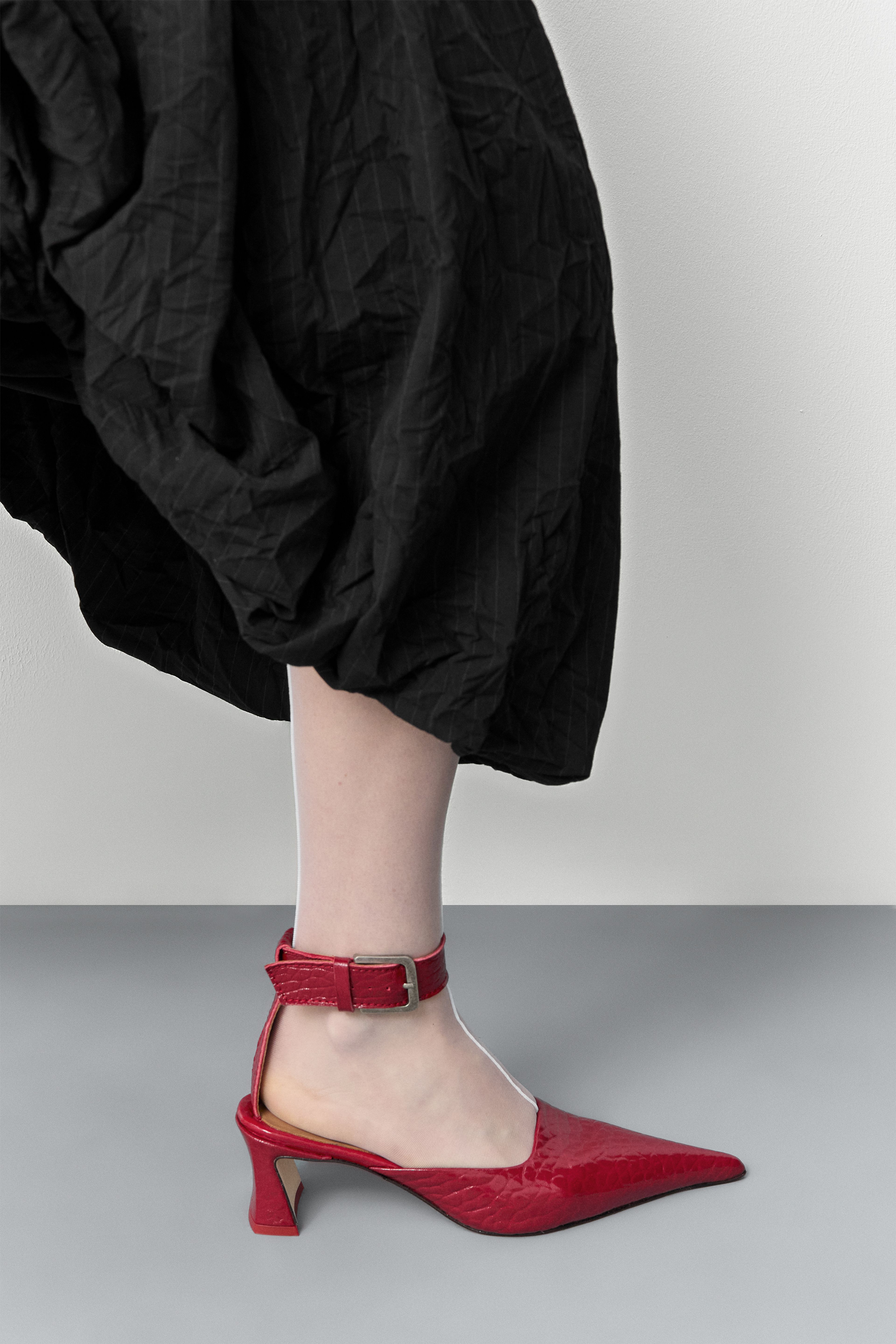 Qori Red Ankle Strap Courts | Miista | Designed & Handmade in Europe