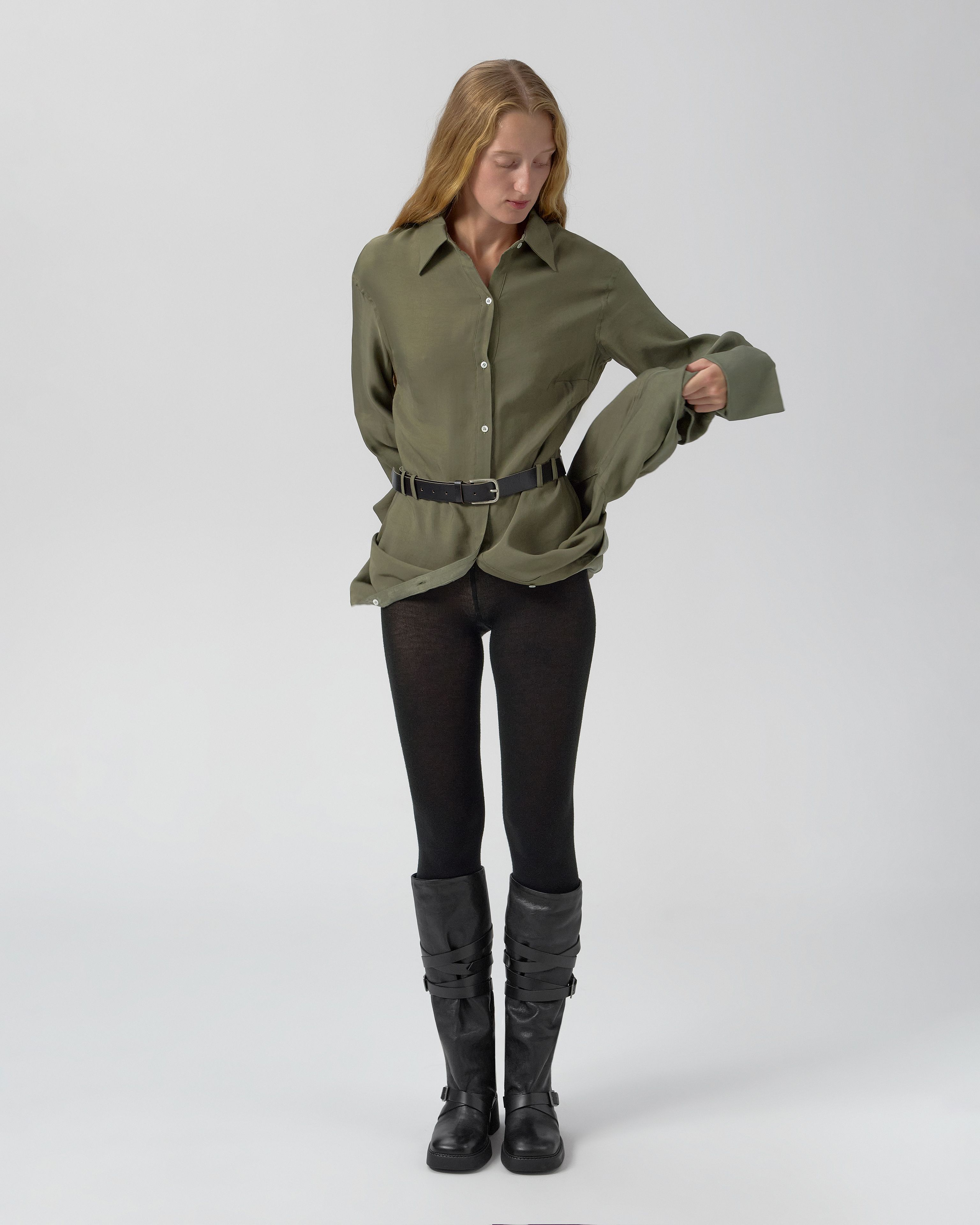 Lorna Dress - Khaki Lyocell Blend | Miista | Designed & Handmade in Europe