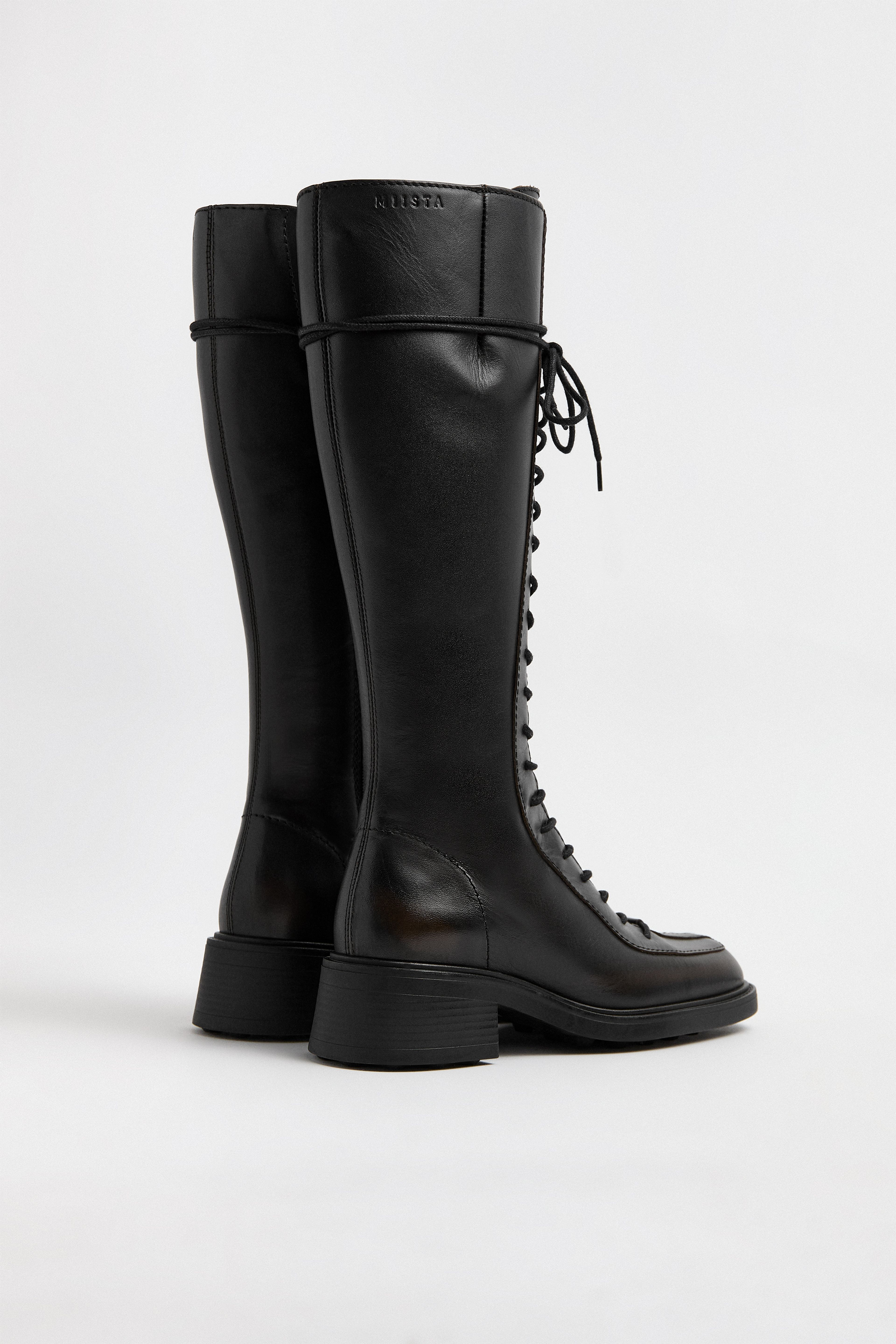 Sabryna Boots - Brown Grey Brush Off Leather | Miista | Designed & Handmade in Europe