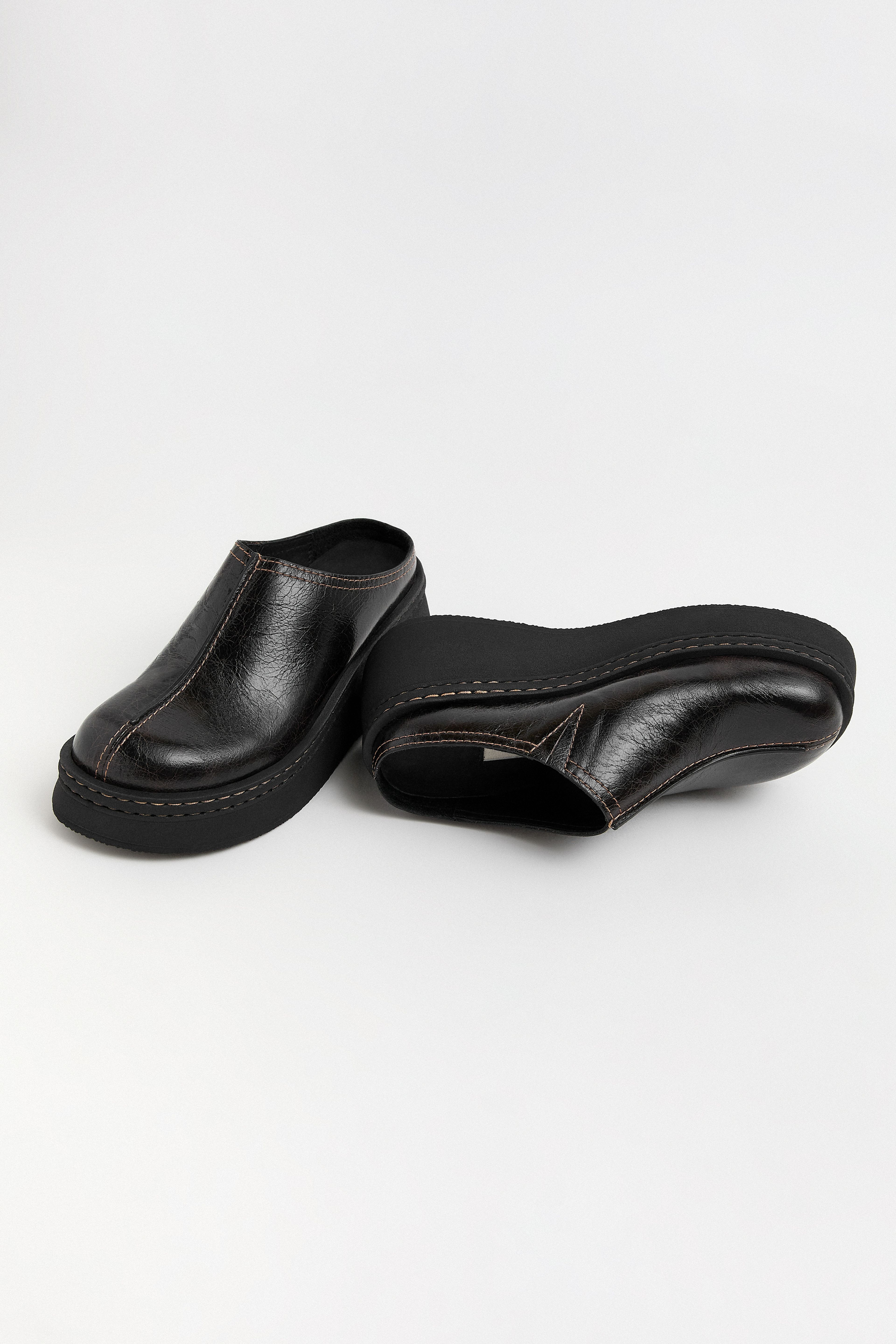 Mego Mules - Dark Brown Shiny Leather | Miista | Designed & Handmade in Europe