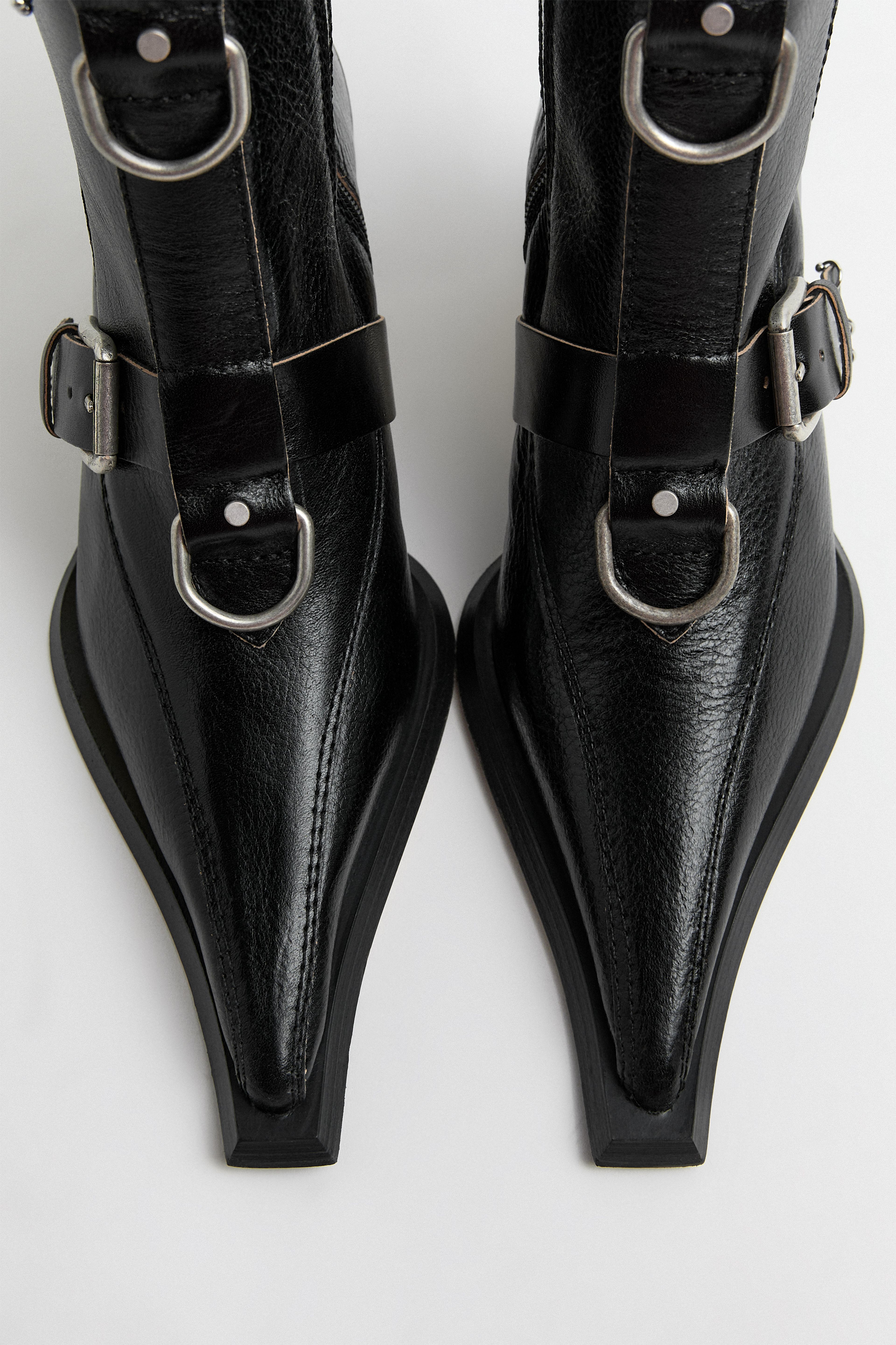 Eliya Black Buckled Tall Boots | Miista | Designed & Handmade in Europe