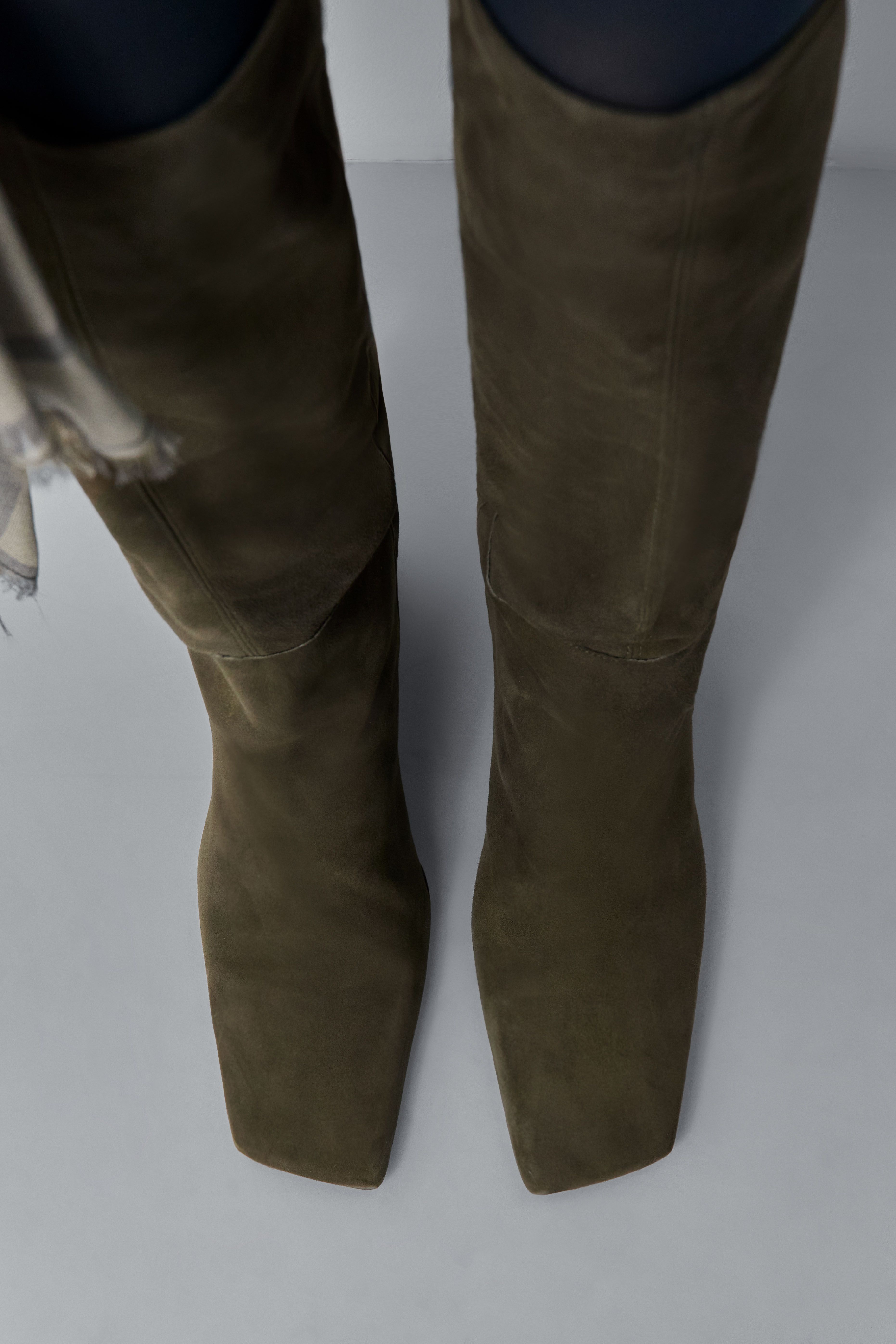 Leny Khaki Suede Tall Boots | Miista | Designed & Handmade in Europe
