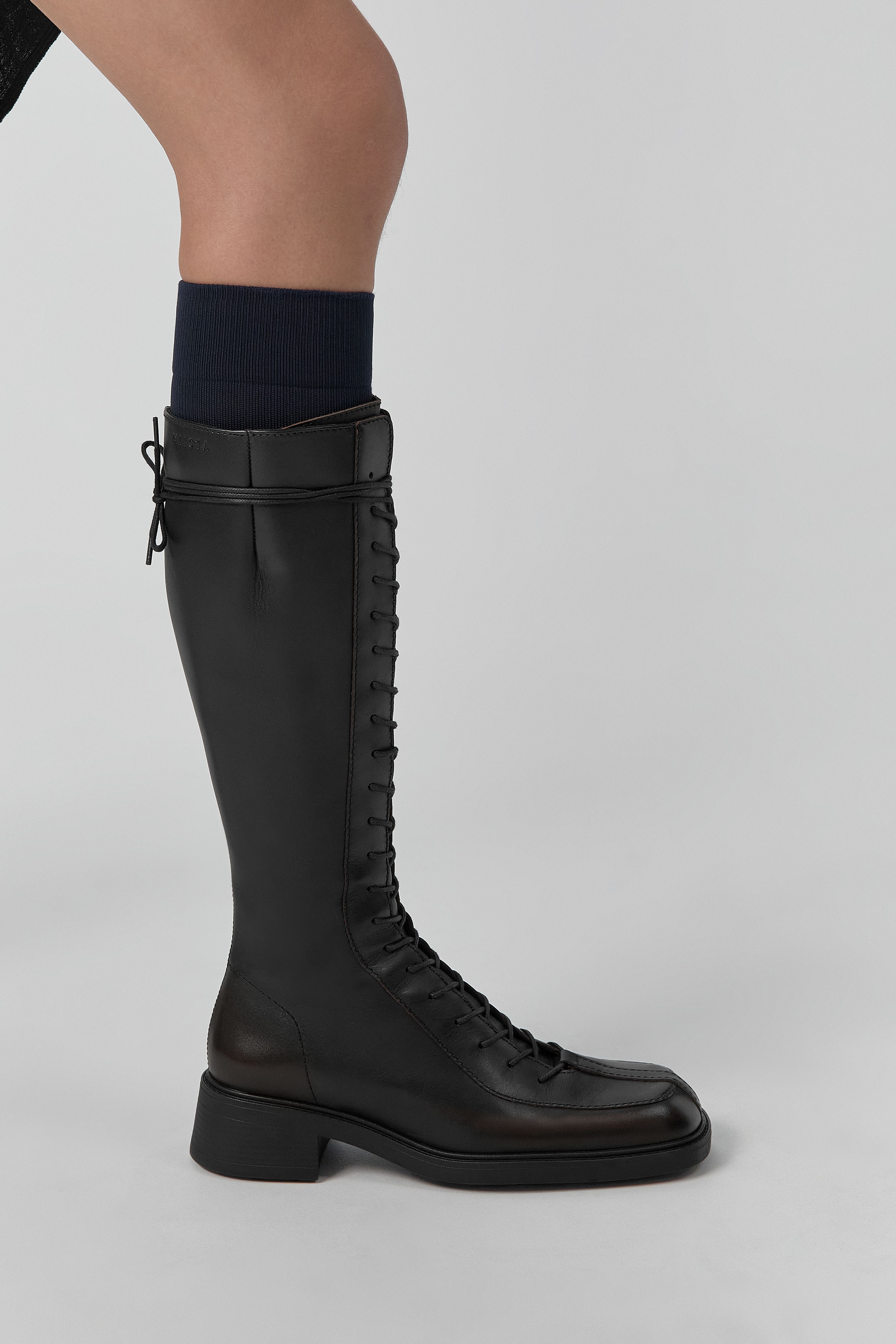 Sabryna Boots - Brown Grey Brush Off Leather | Miista | Designed & Handmade in Europe