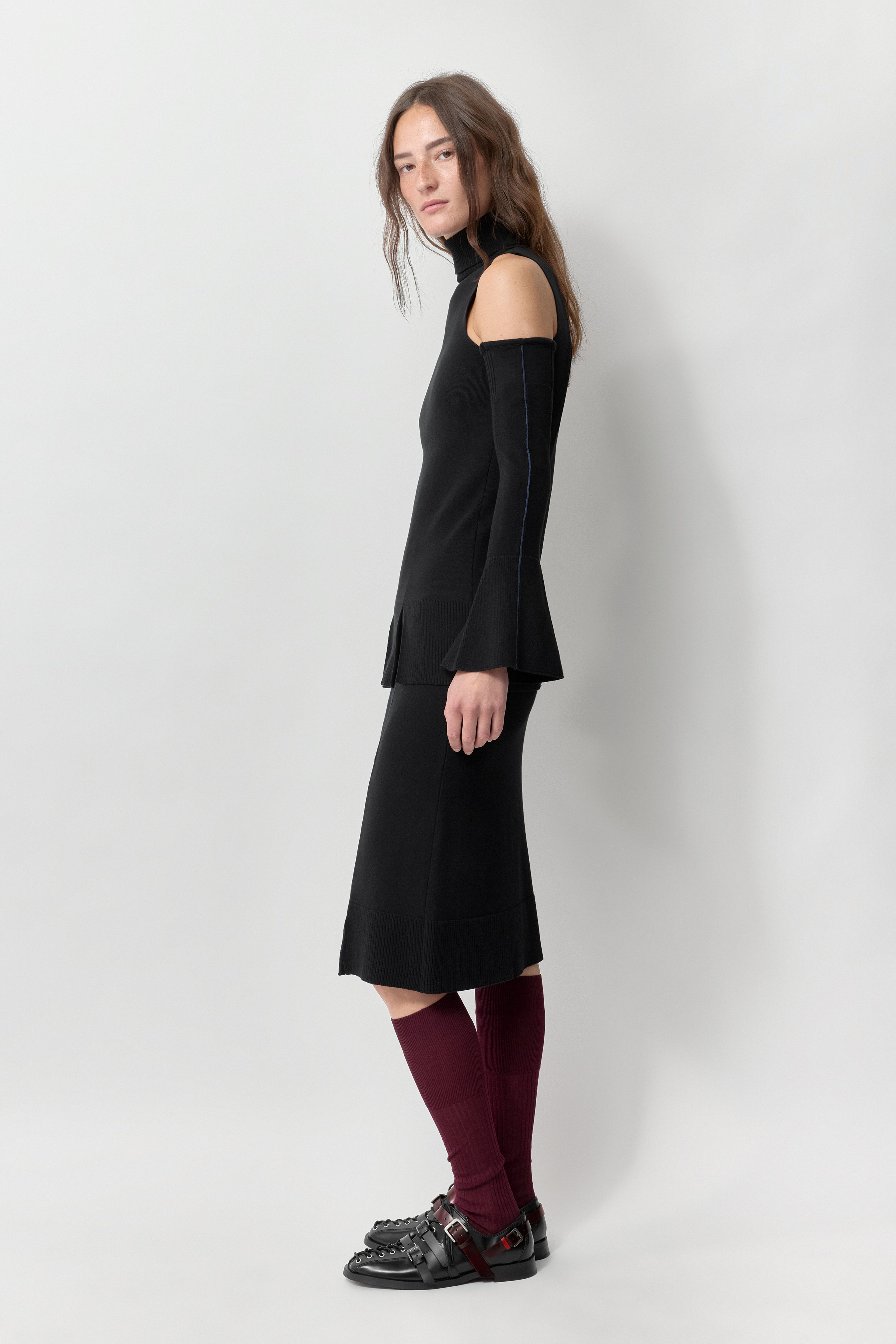 Ana Skirt - Black Viscose Knit | Miista | Designed & Handmade in Europe