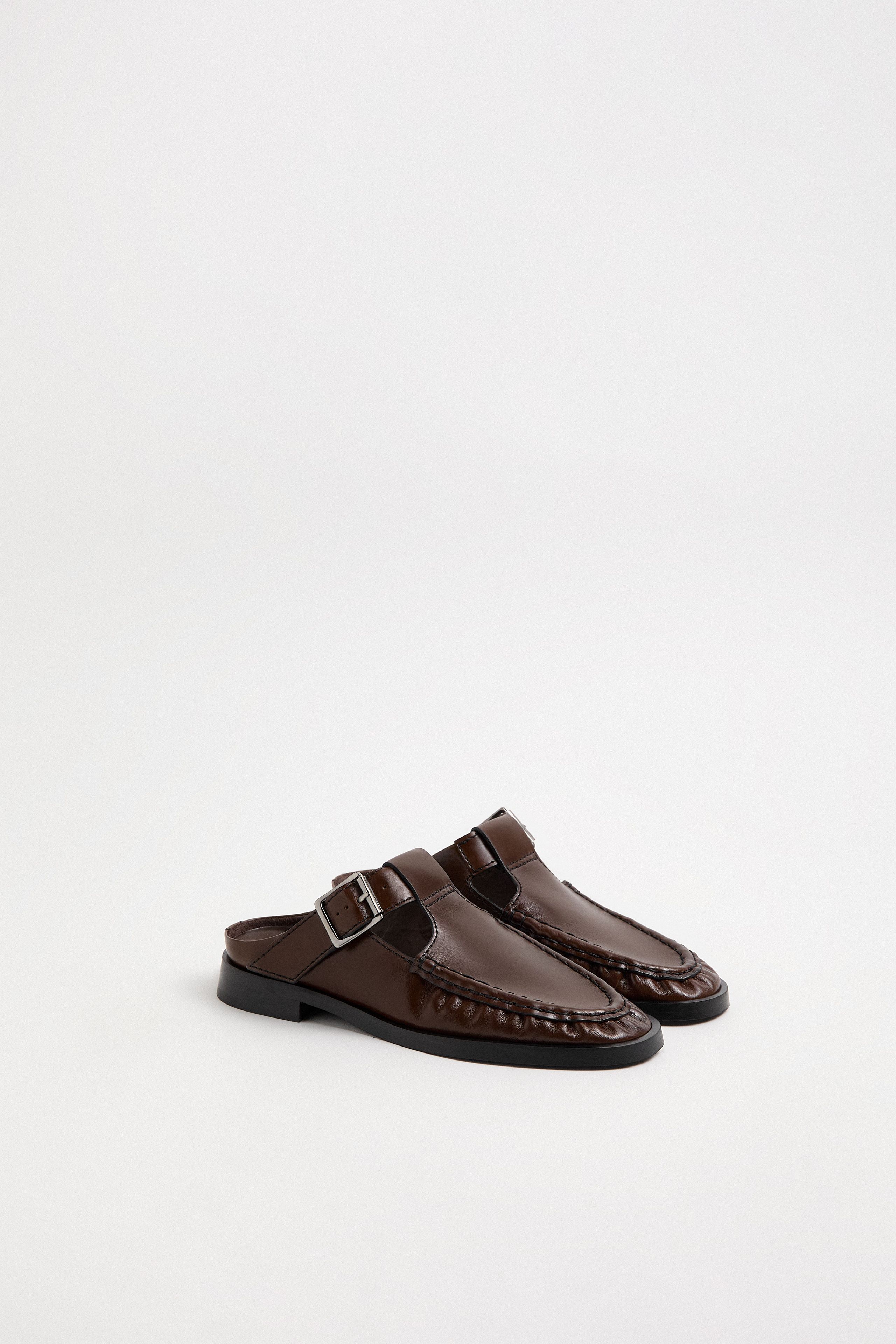 Gianna Mules - Brown Shiny Leather | Miista