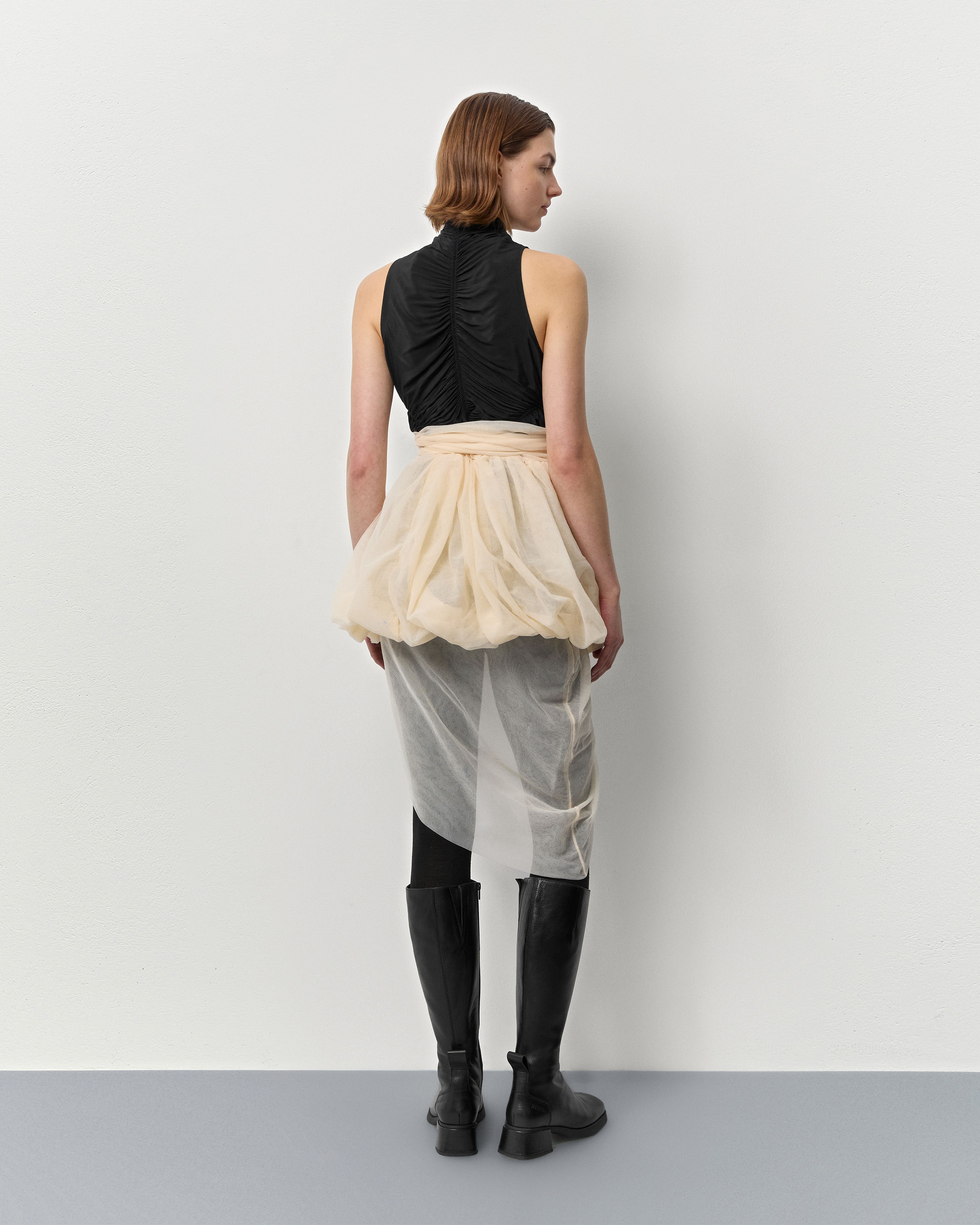 Pandora Beige Wrap Knit Skirt | Miista | Designed & Handmade in Europe