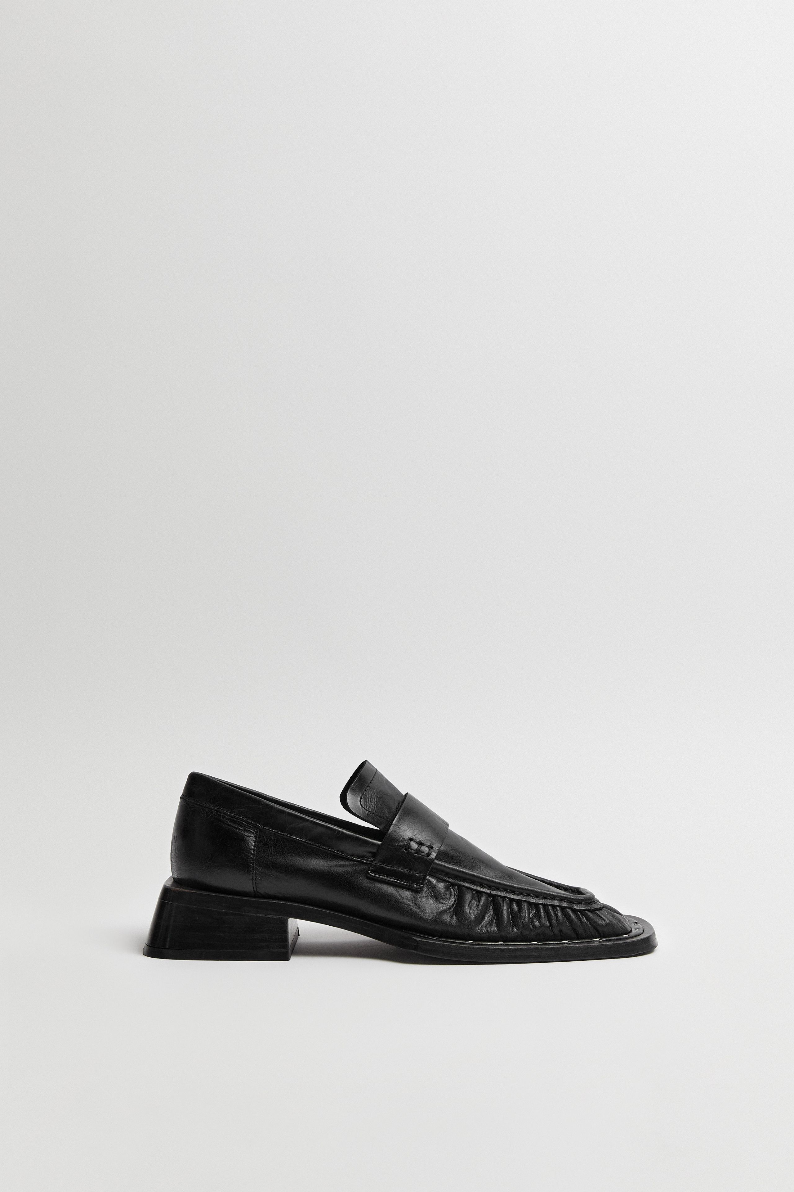 Airi Bright Black Loafers | Miista