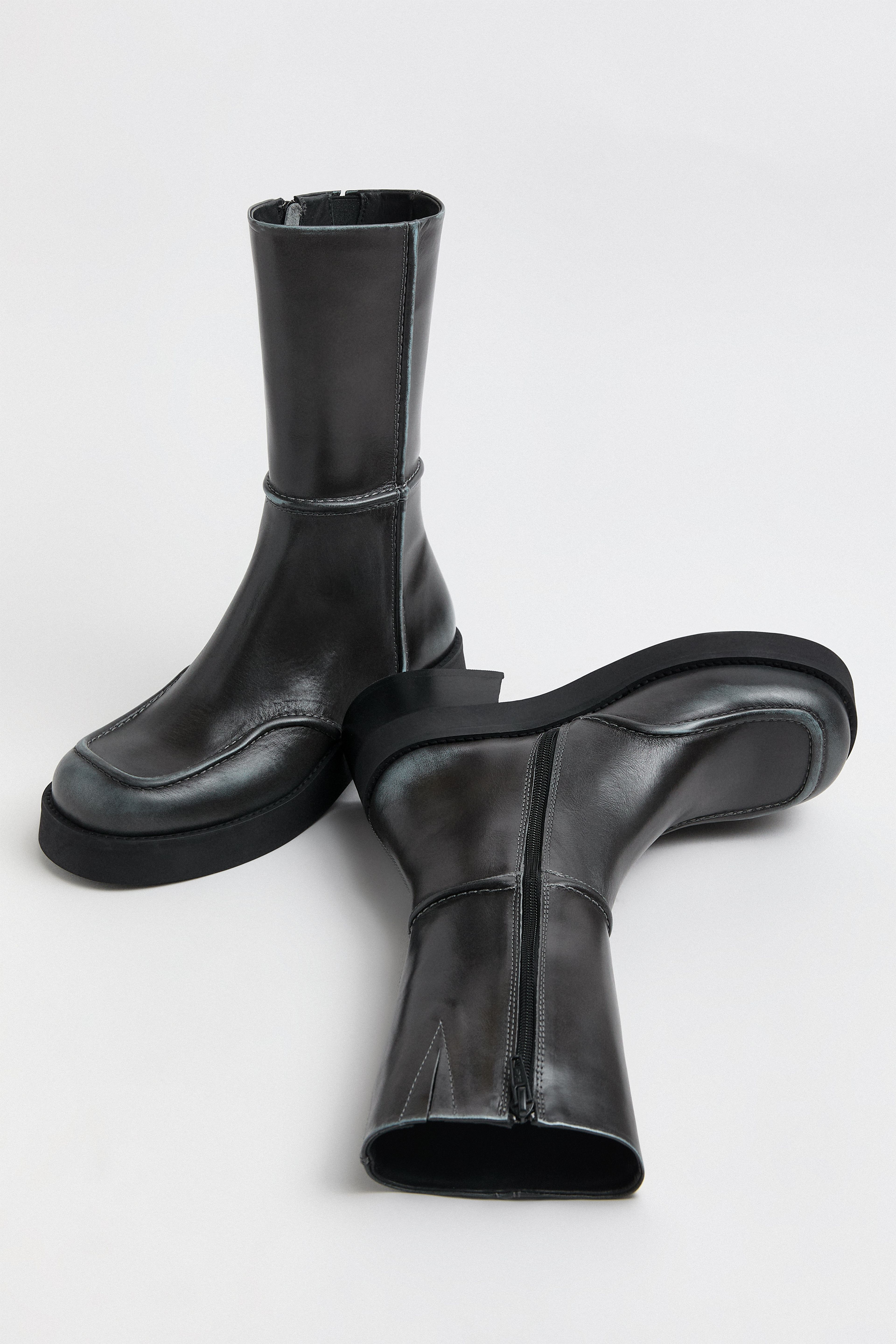 Inne Brushed Baby Blue Ankle Boots | Miista | Designed & Handmade in Europe