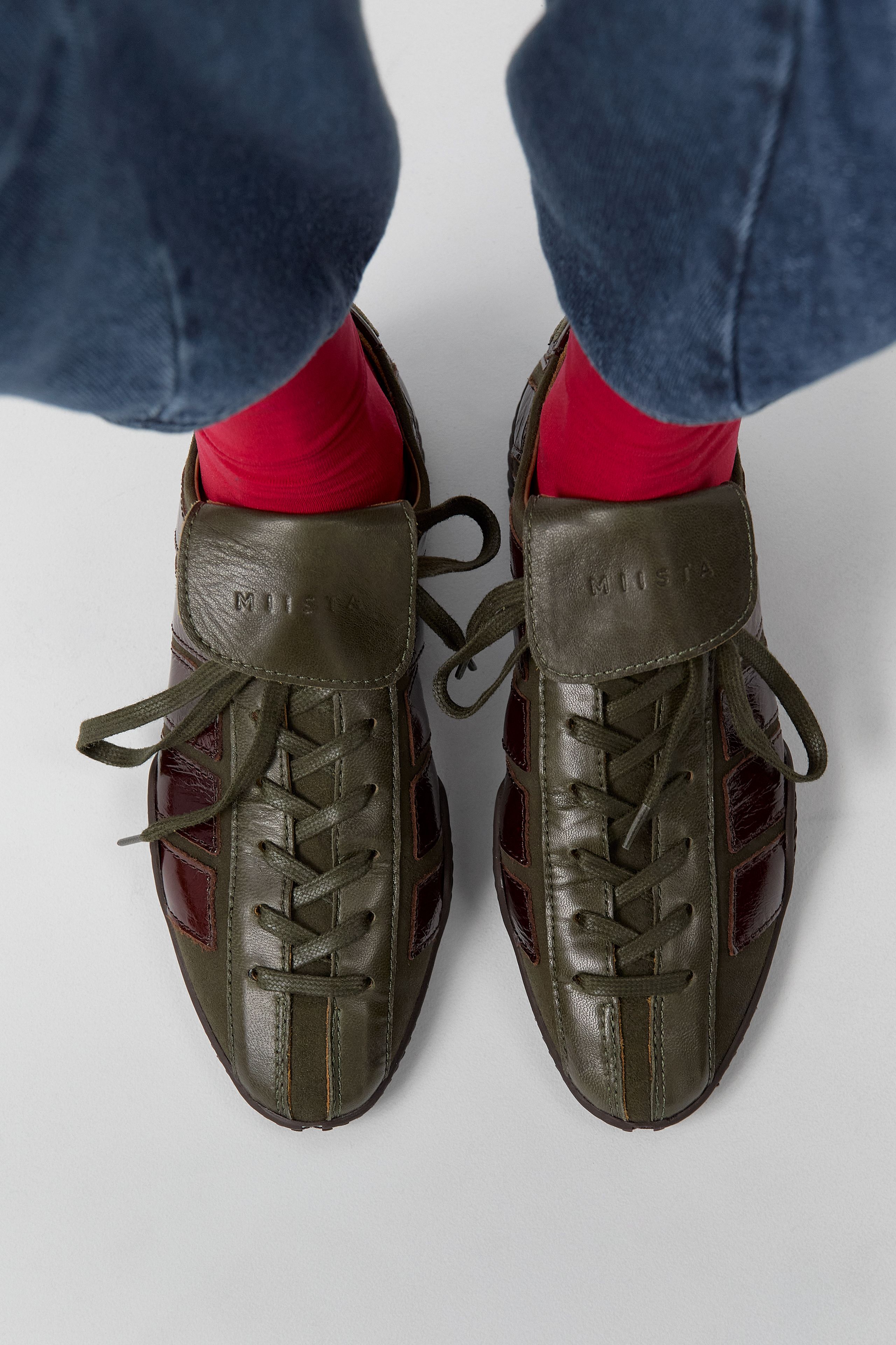 Nikoletta Khaki And Brown Sneakers | Miista | Designed & Handmade in Europe