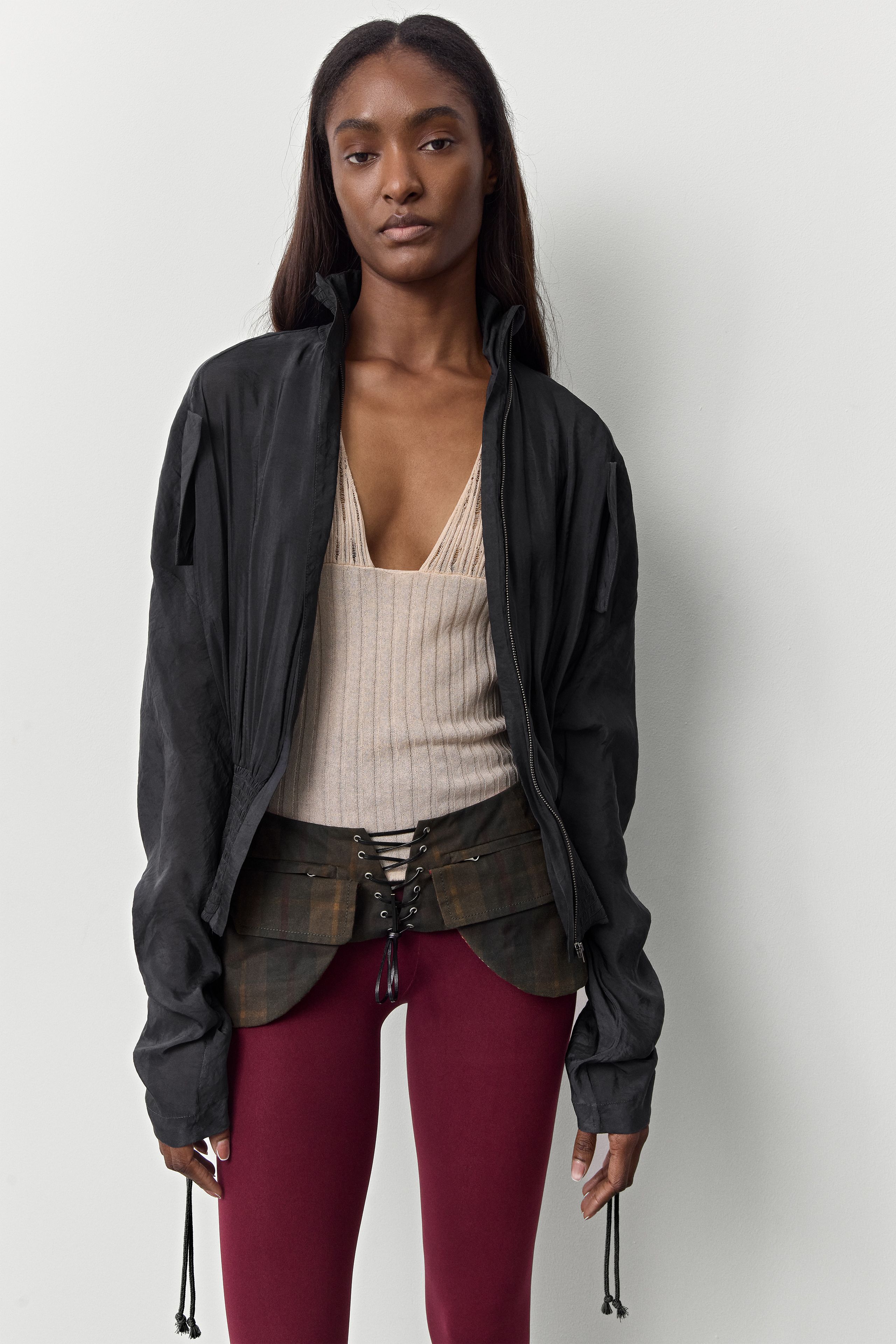 Mylla Jacket - Washed Black Satin | Miista