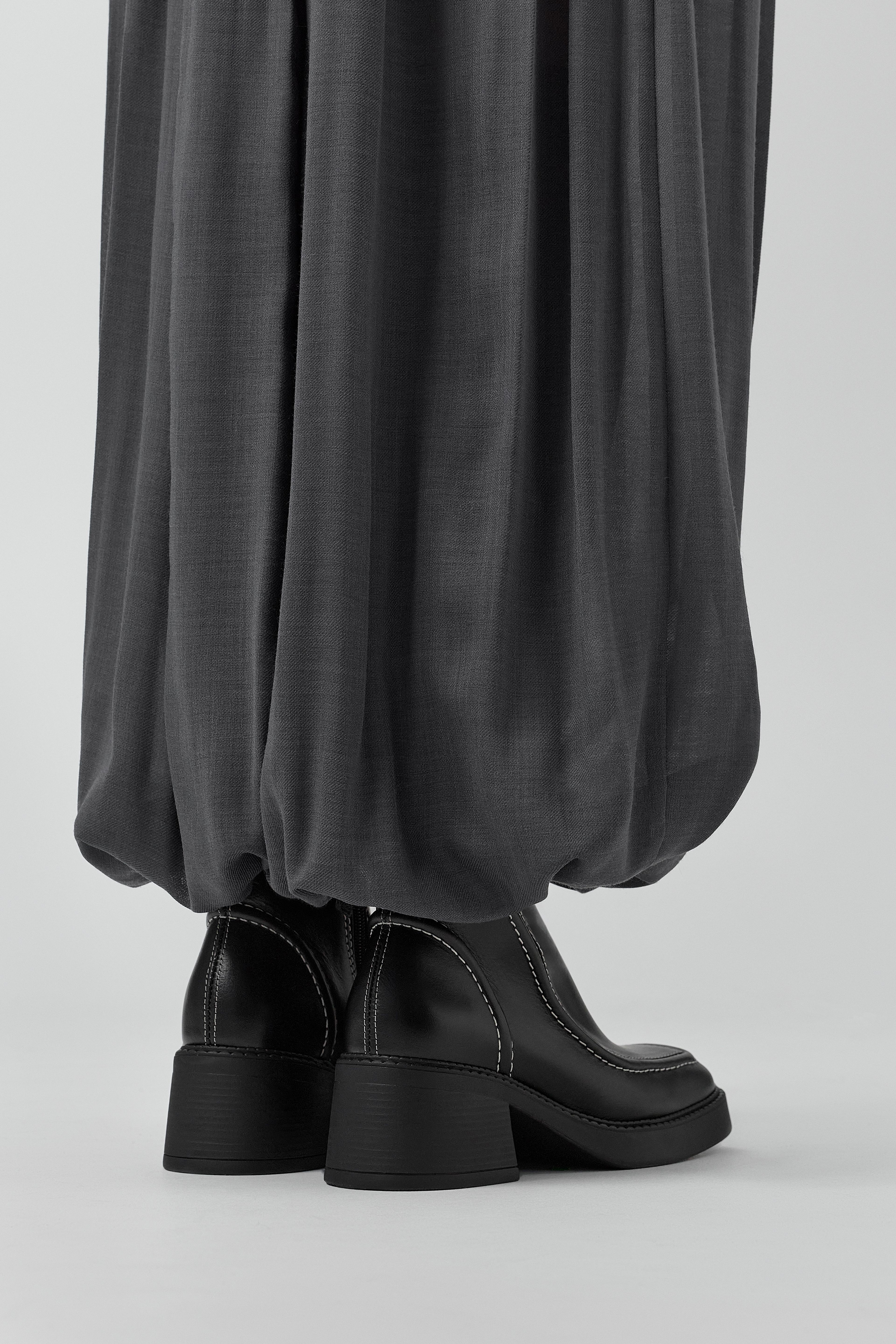 Dagmara Boots - Black Leather White Stitching | Miista | Designed & Handmade in Europe