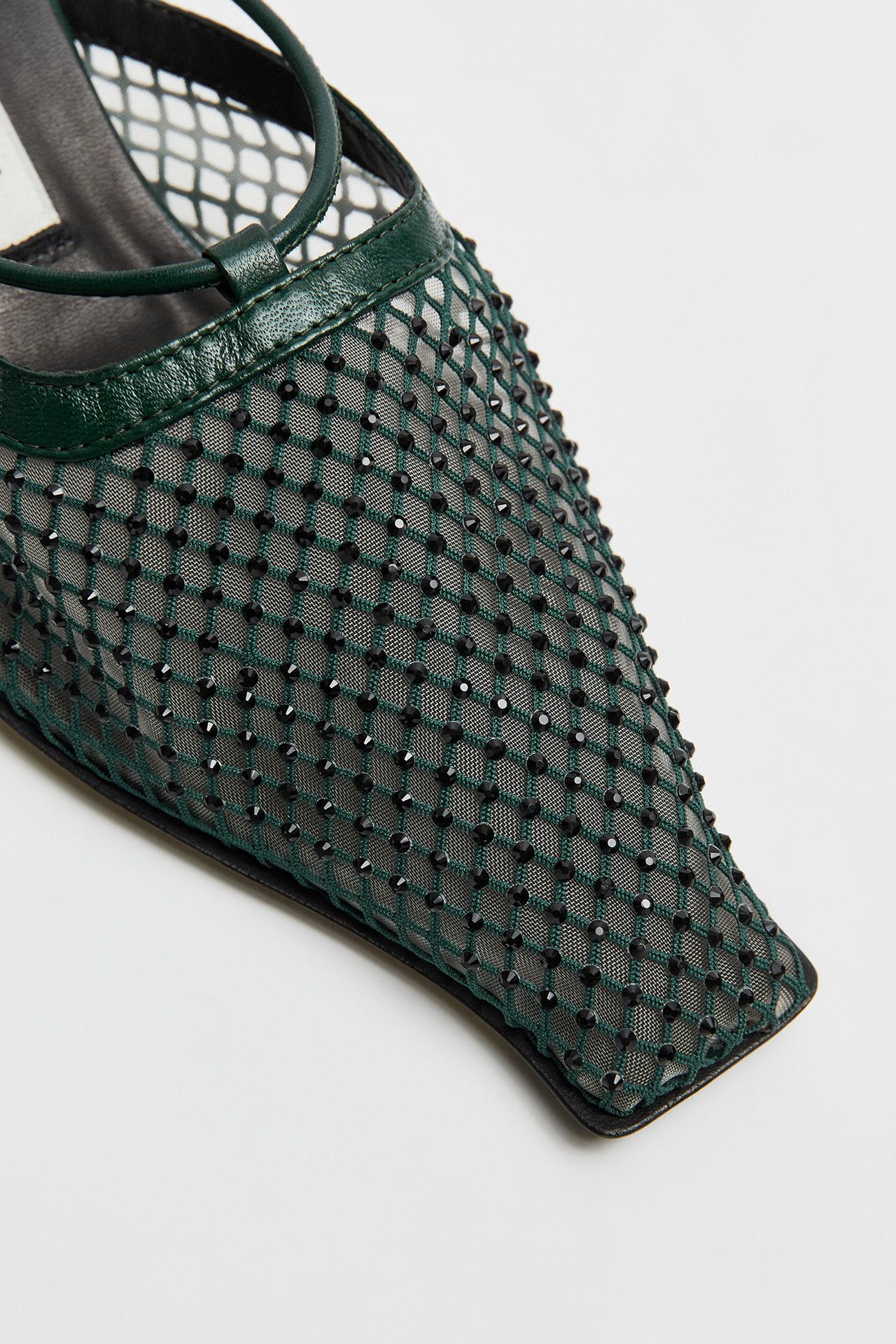 Andes Green Mesh Mule Sandals | Miista