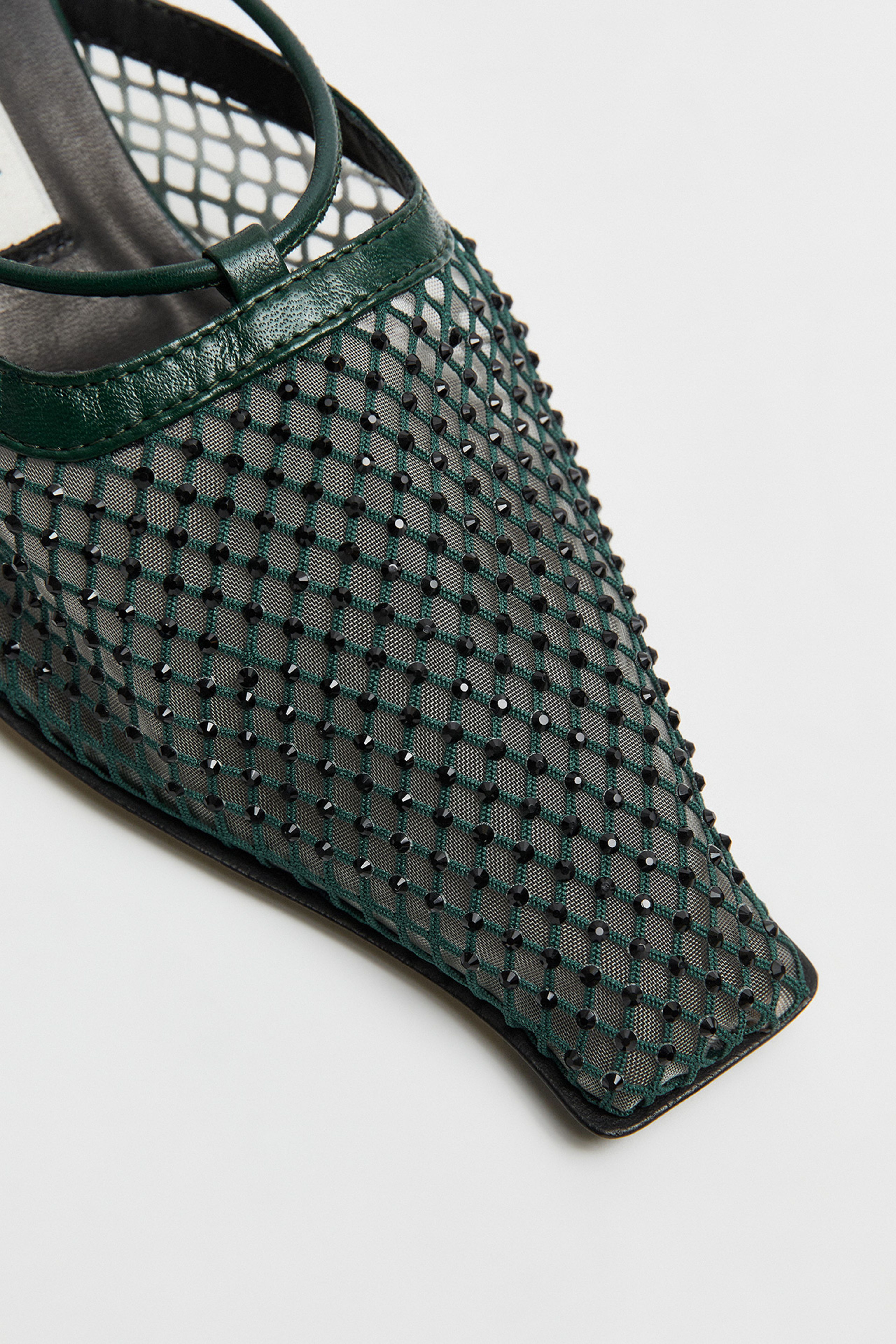 Andes Green Mesh Mule Sandals | Miista Europe | Made in Portugal