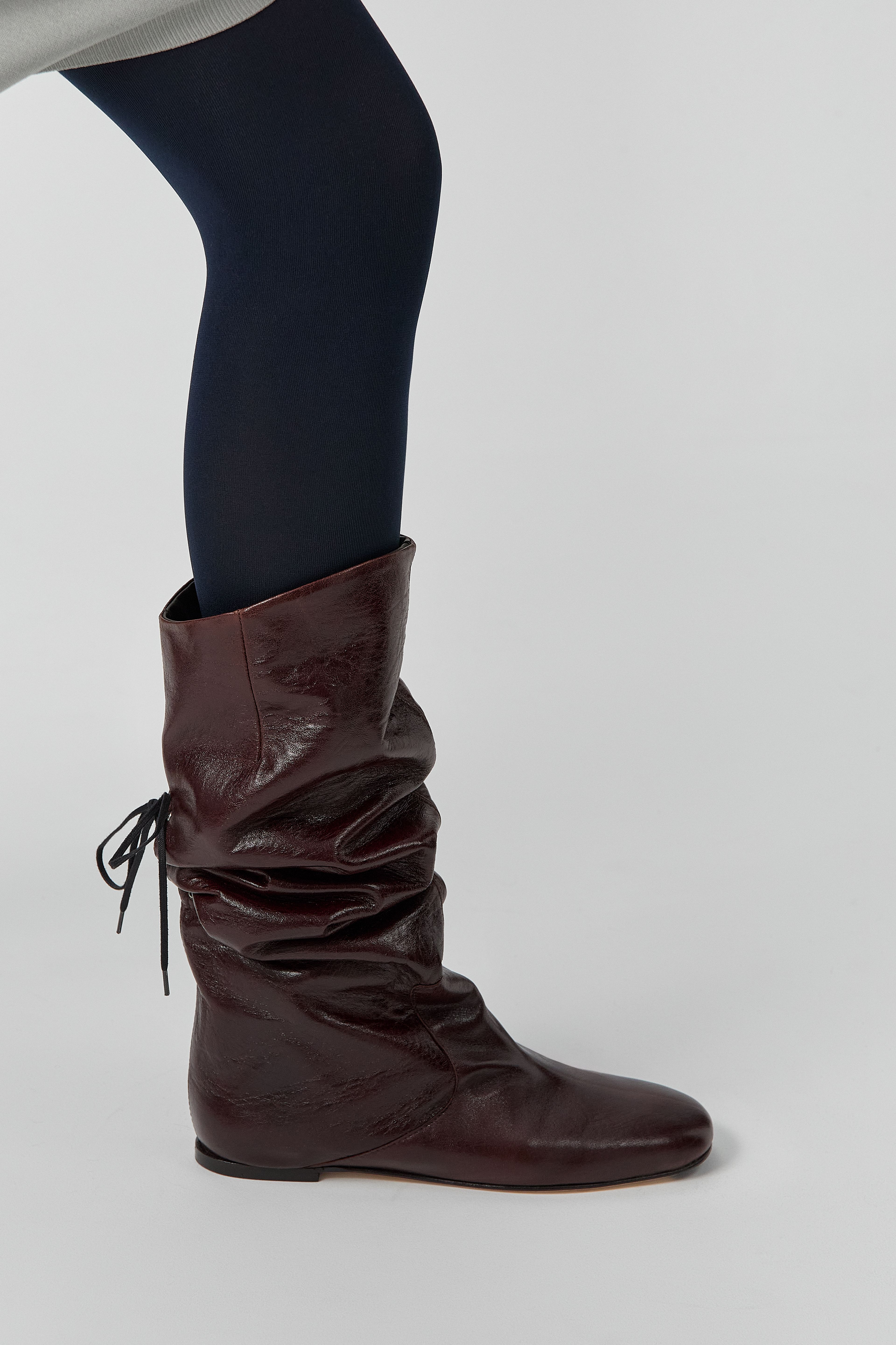 Karola Boots - Dark Brown Crinkle Leather | Miista | Designed & Handmade in Europe