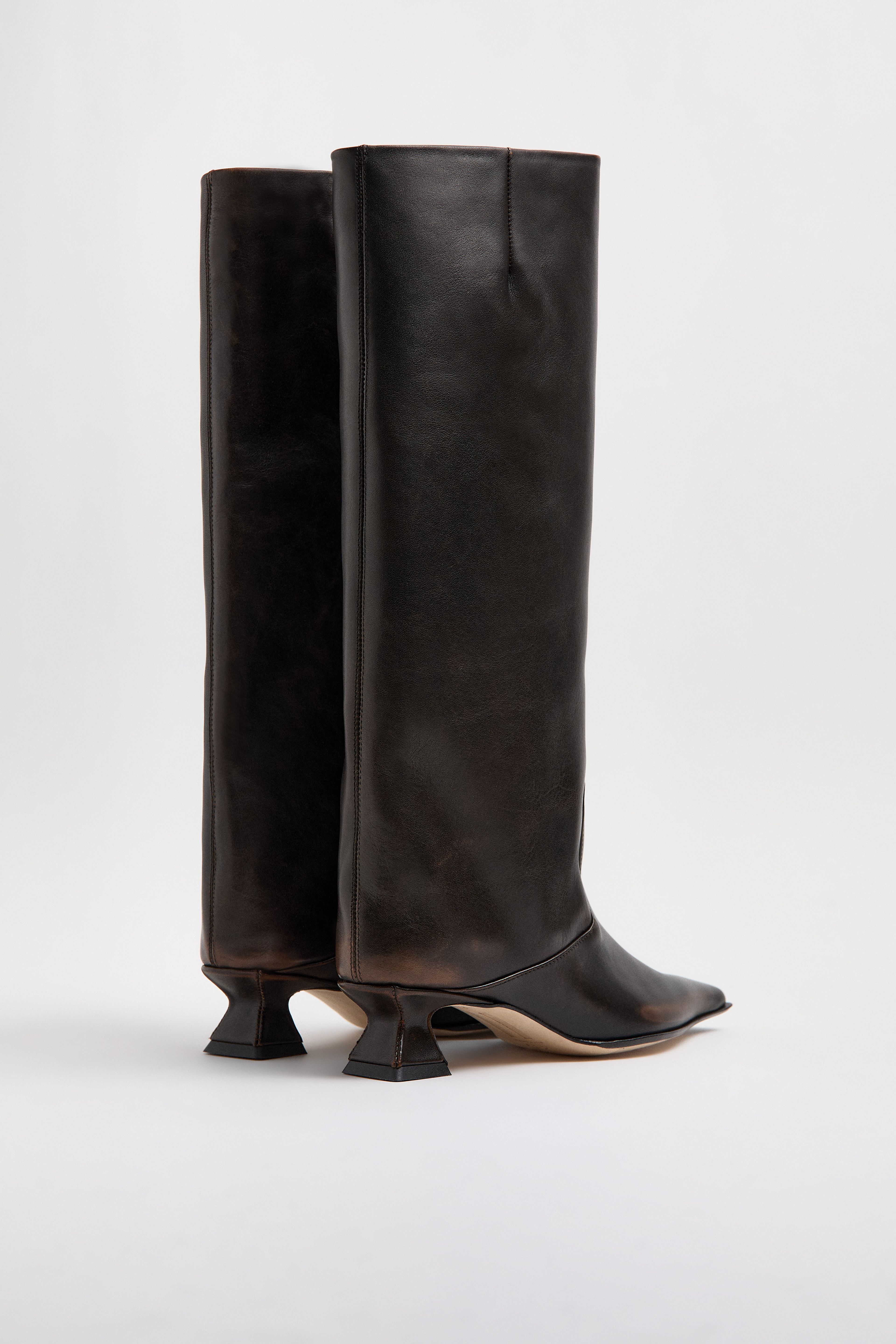 Effie Brushed Brown Tall Boots | Miista | Designed & Handmade in Europe