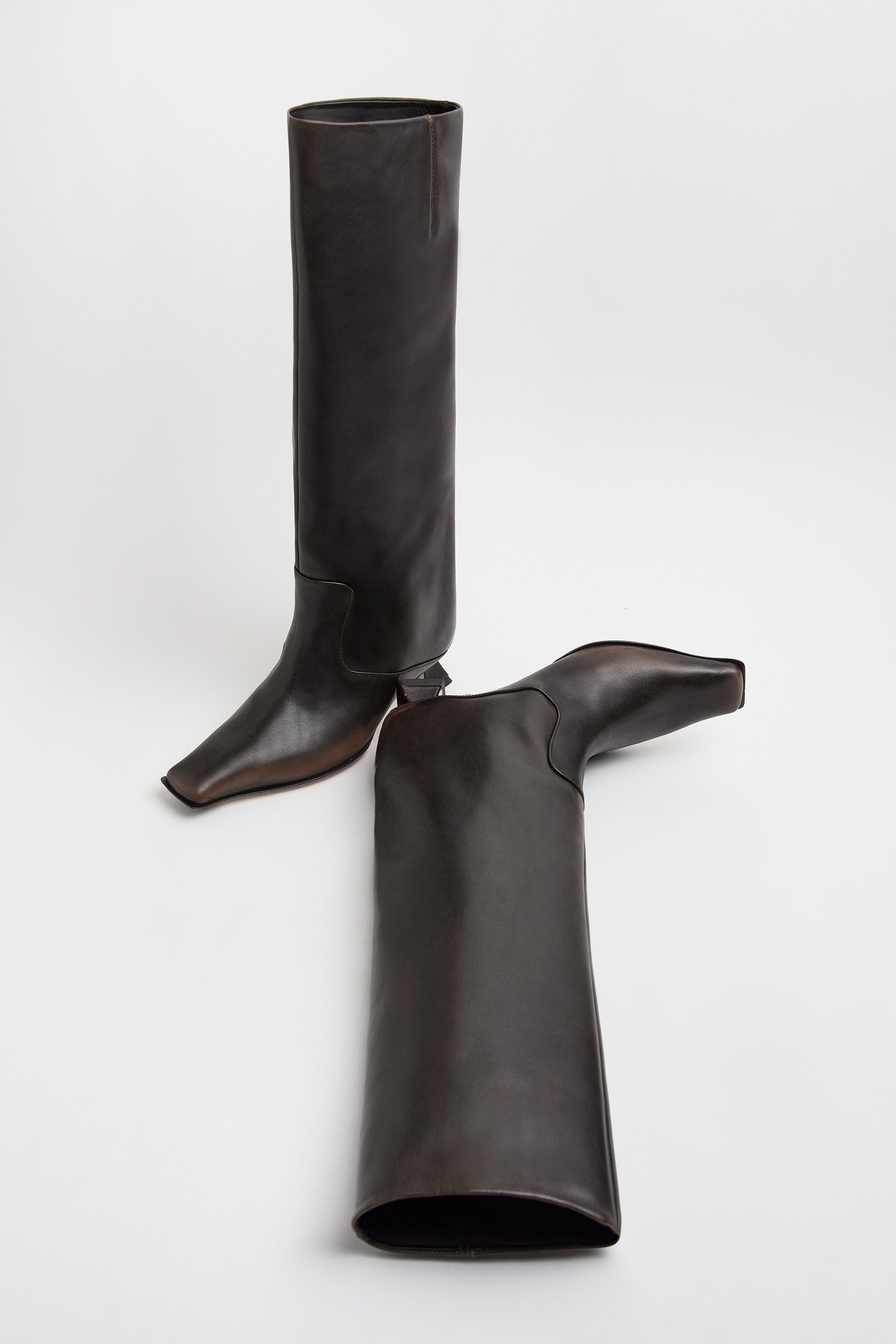 Effie Brushed Brown Tall Boots | Miista | Designed & Handmade in Europe