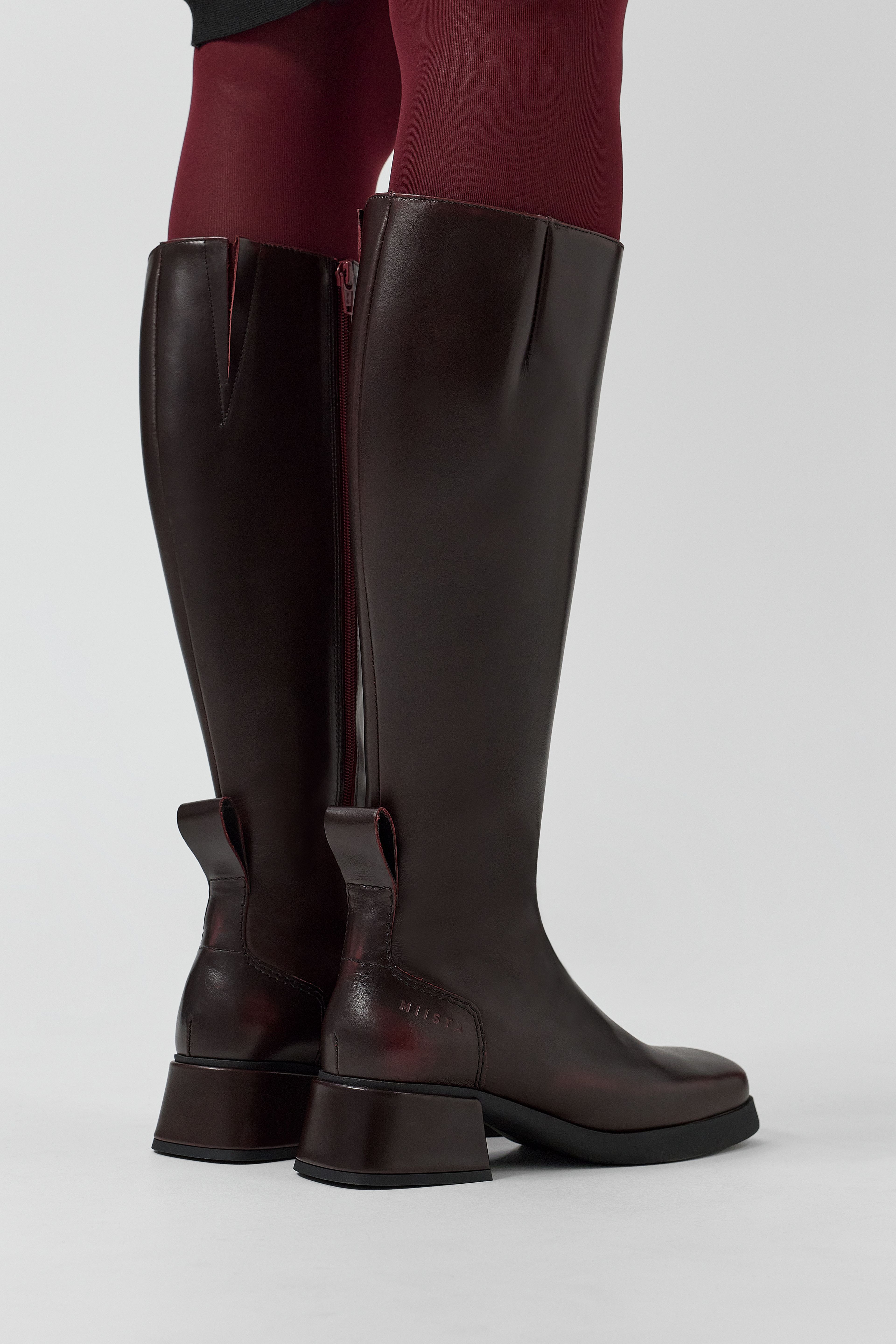 Brunildha Boots - Burgundy Shiny Leather | Miista | Designed & Handmade in Europe