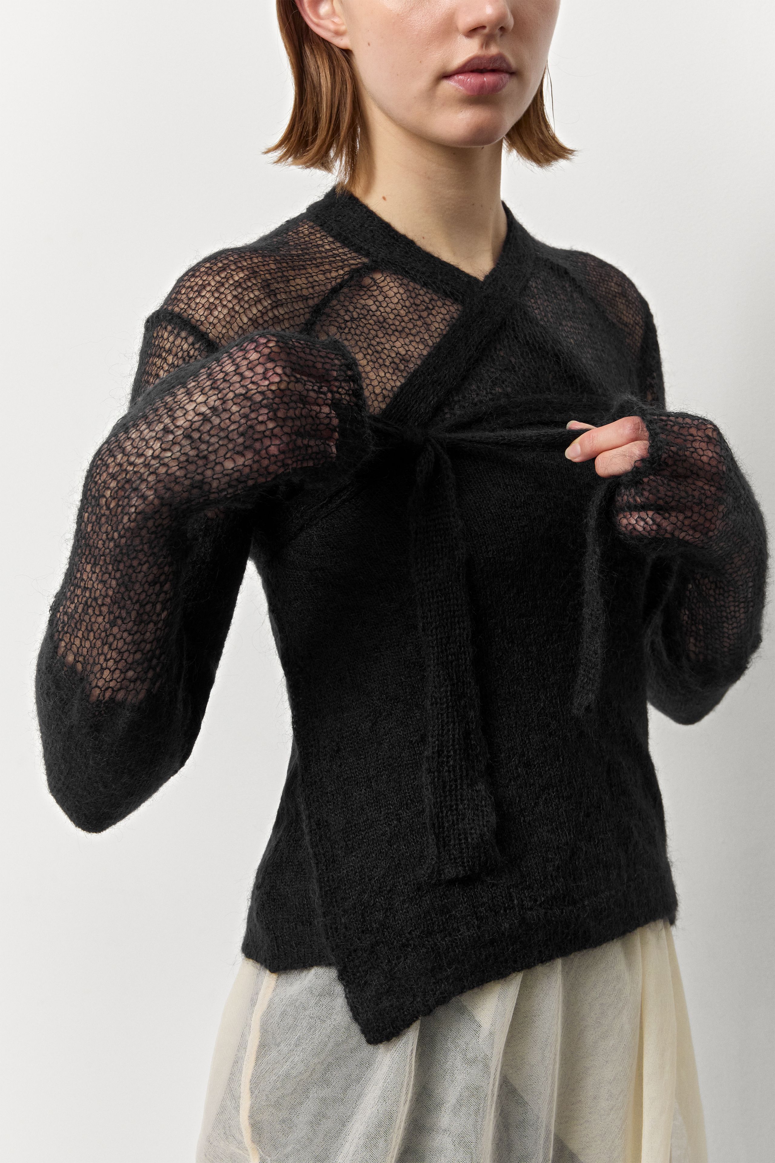Helen Cardigan - Black Mohair | Miista