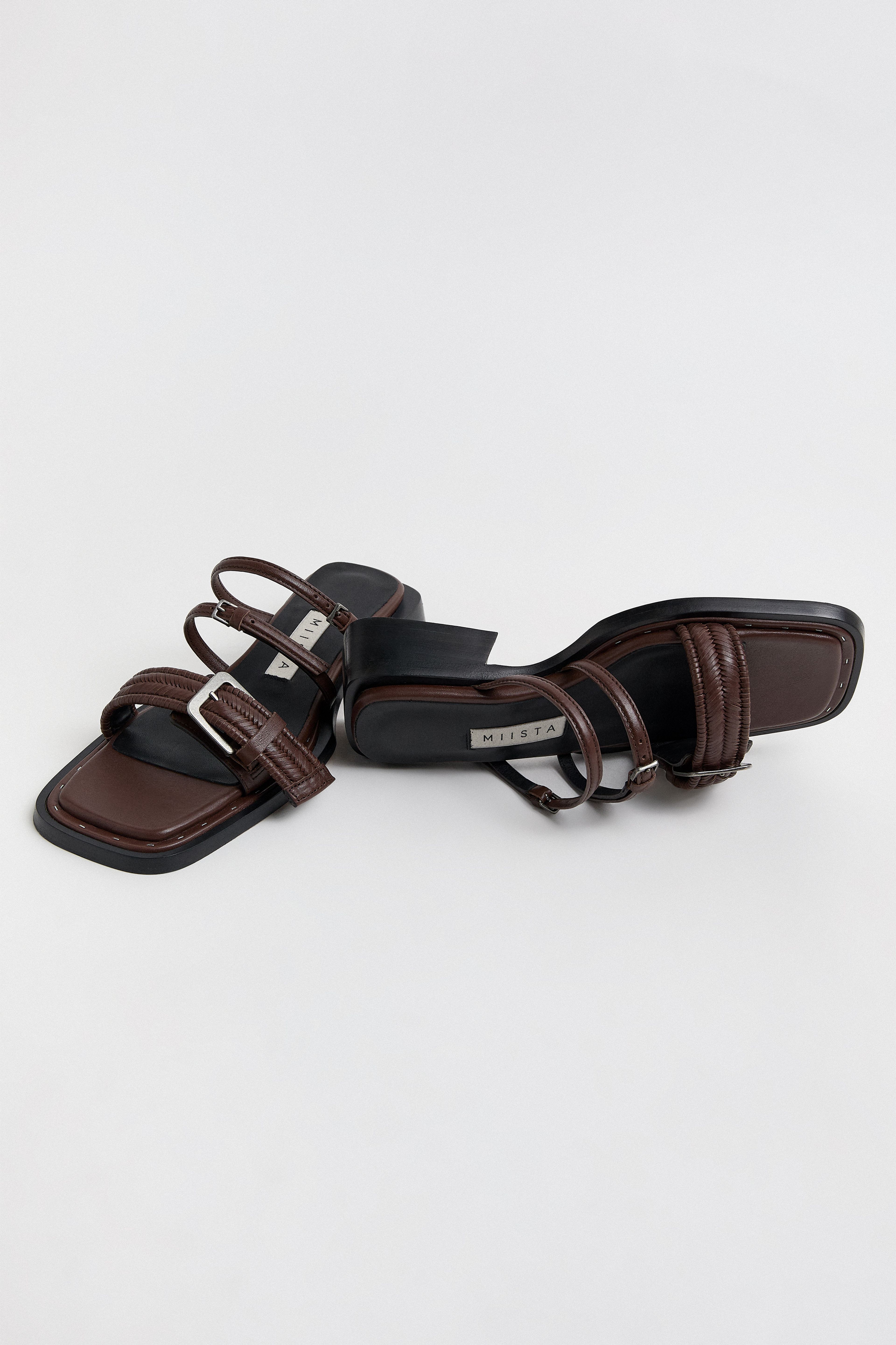 Nayah Brown Buckled Sandals | Miista | Designed & Handmade in Europe
