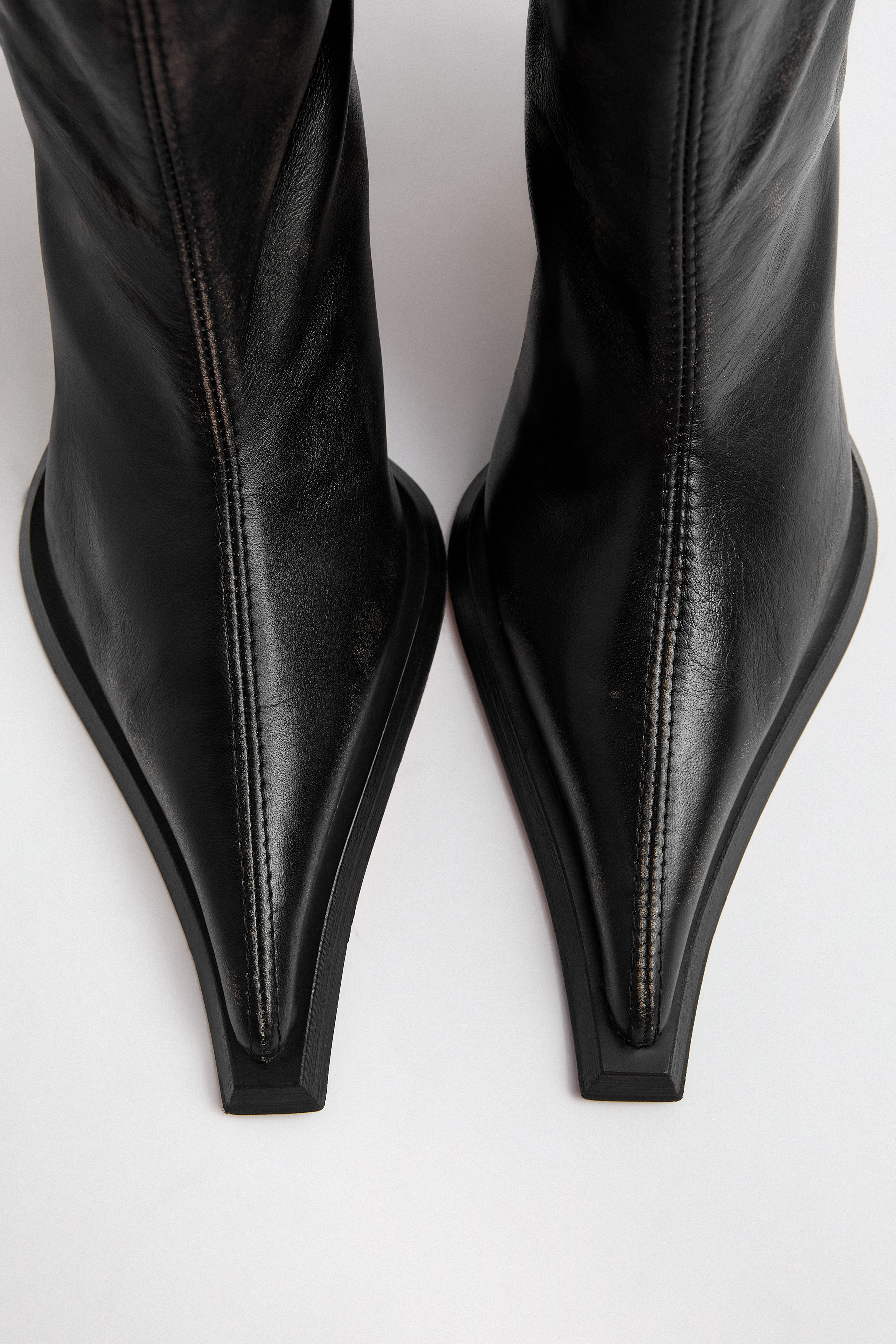 Charlene Boots - Black Brush Off Leather | Miista | Designed & Handmade in Europe