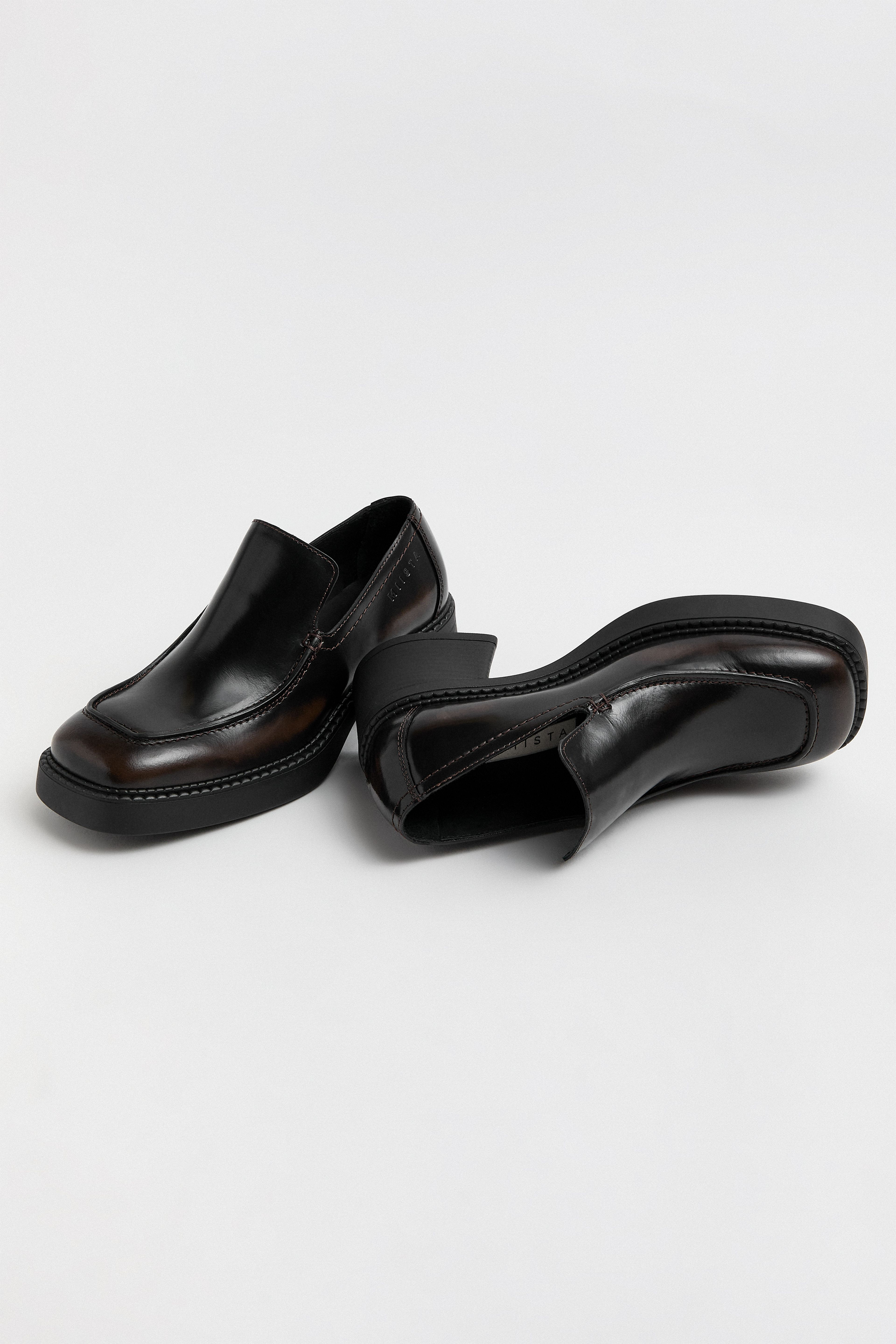 Karion Brushed Brown Loafers | Miista | Designed & Handmade in Europe