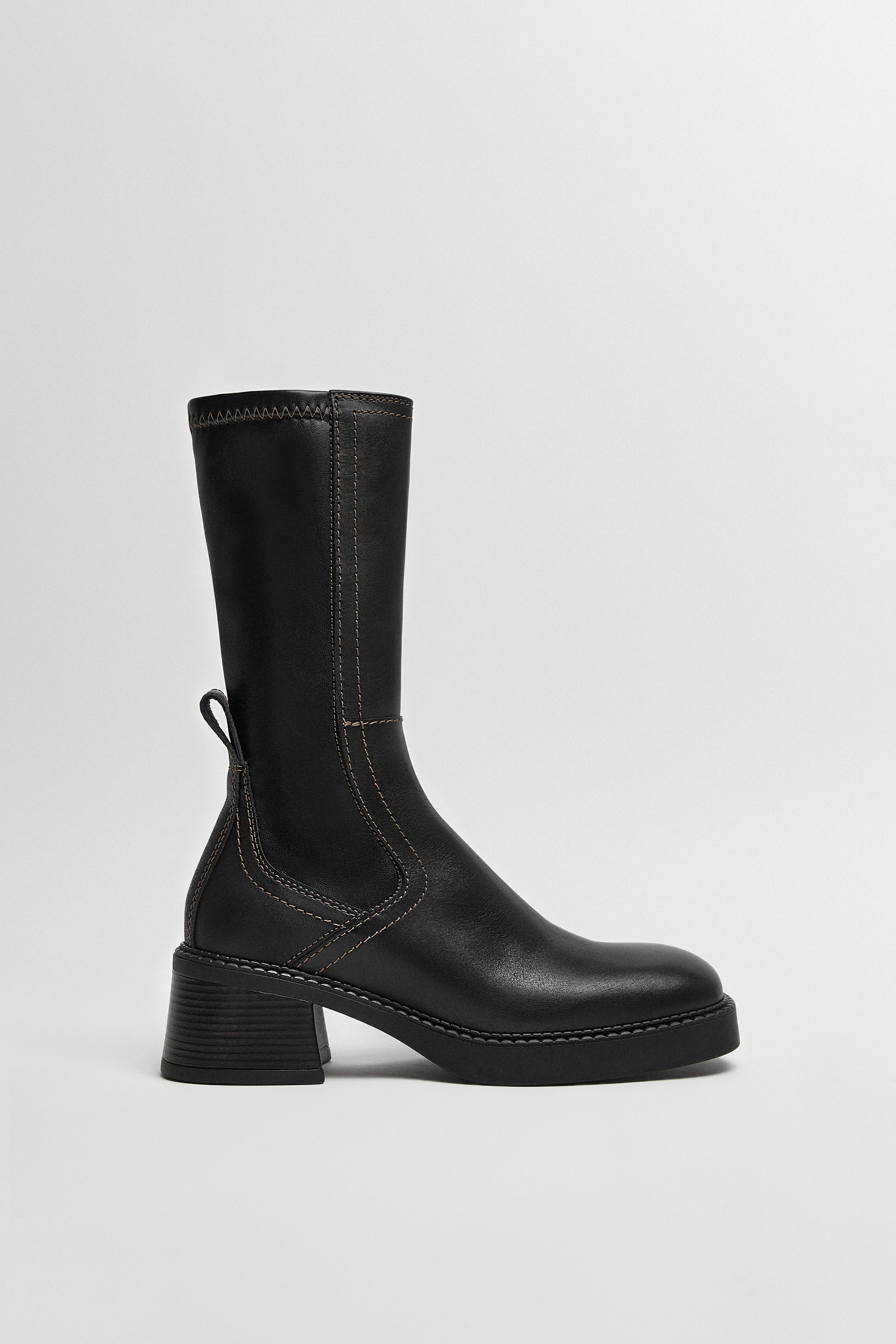 Fabi Boots - Black Stretch Leather | Miista