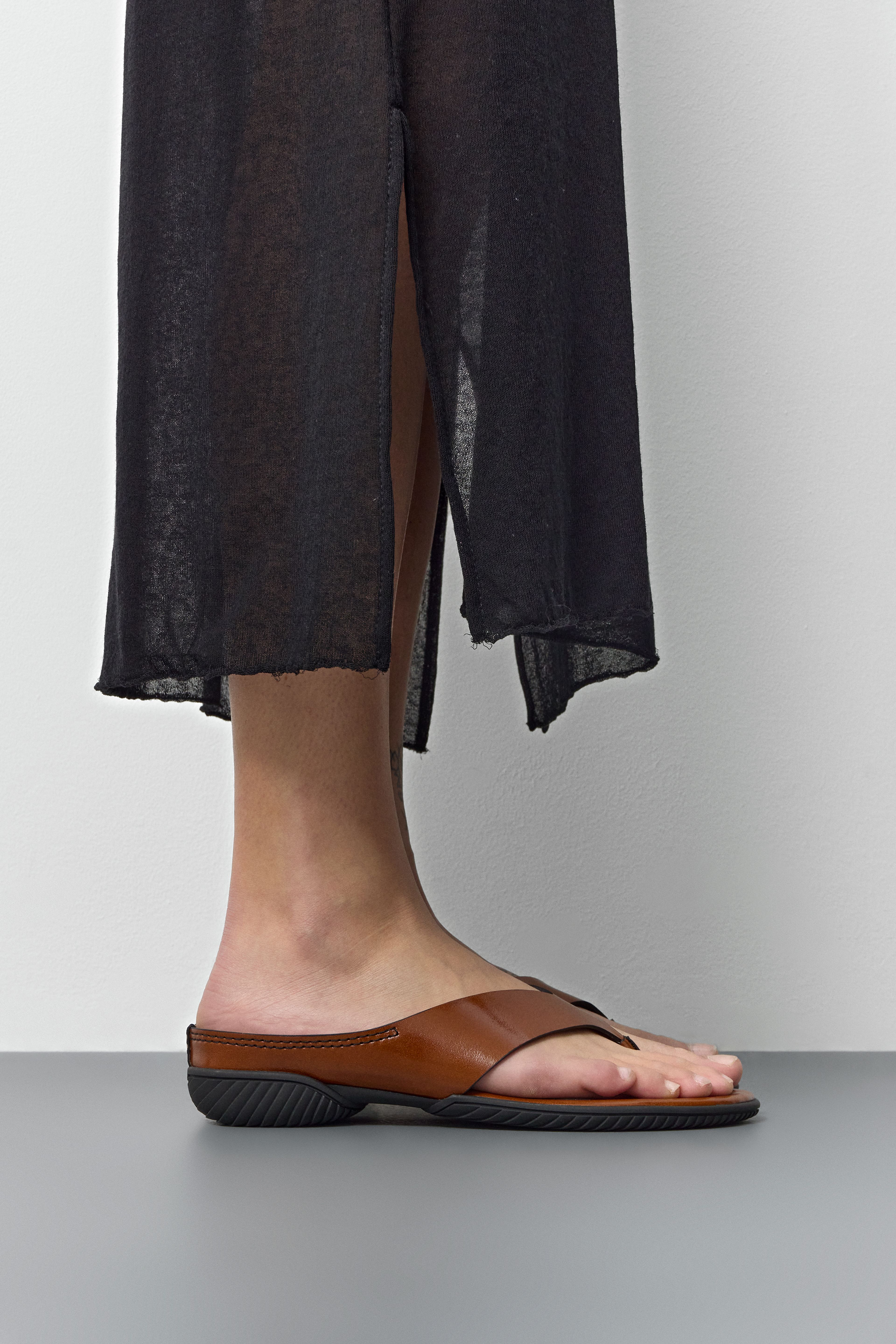 Punet Tan Thonge Flat Sandals | Miista | Designed & Handmade in Europe