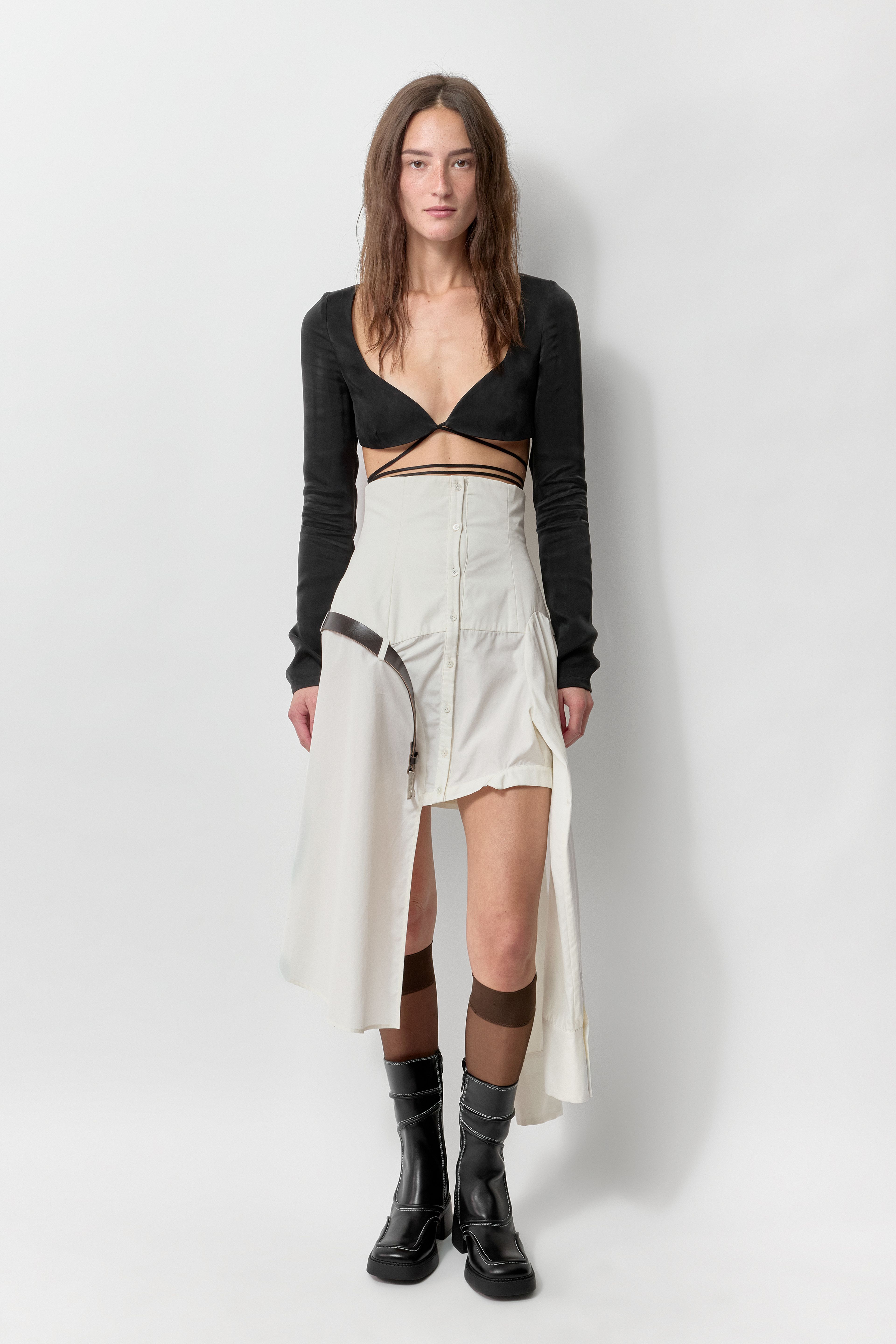 Andrea Skirt - Beige Cotton | Miista | Designed & Handmade in Europe