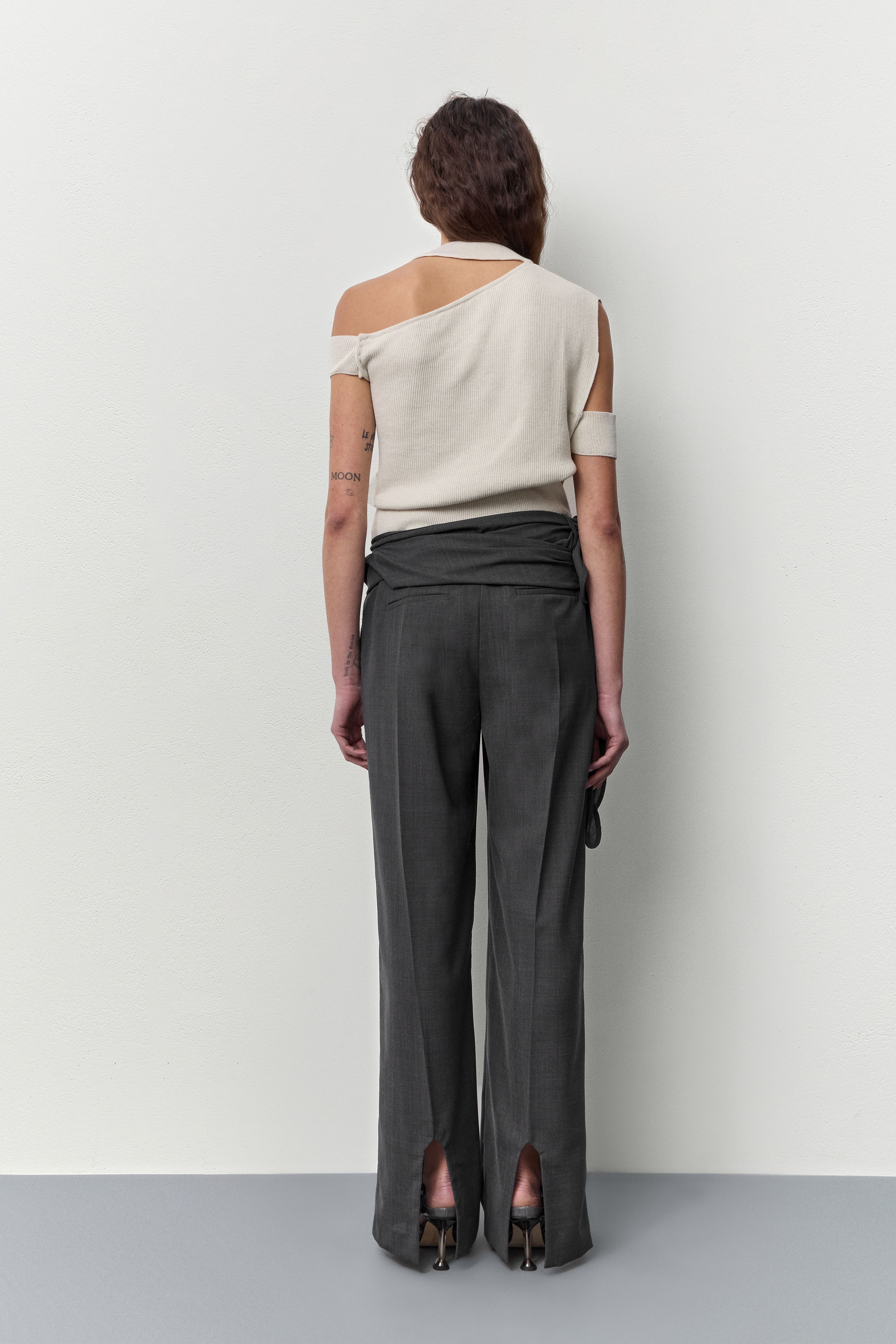 Odile Cement Grey Trousers | Miista | Designed & Handmade in Europe
